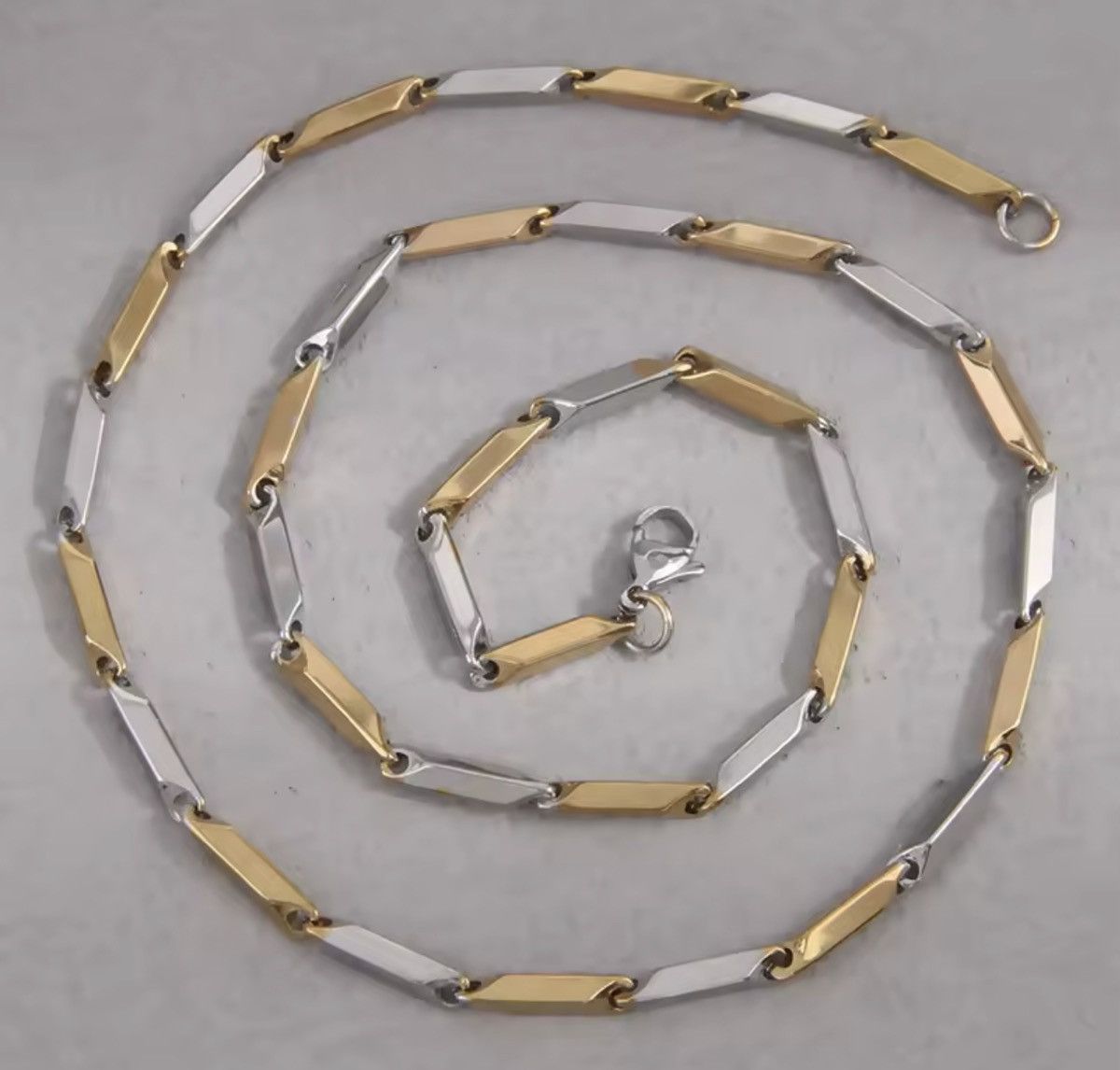 Jewelry Punk Shine Bars Slant Cut Silver Necklace Unique Size ONE SIZE - 2 Thumbnail