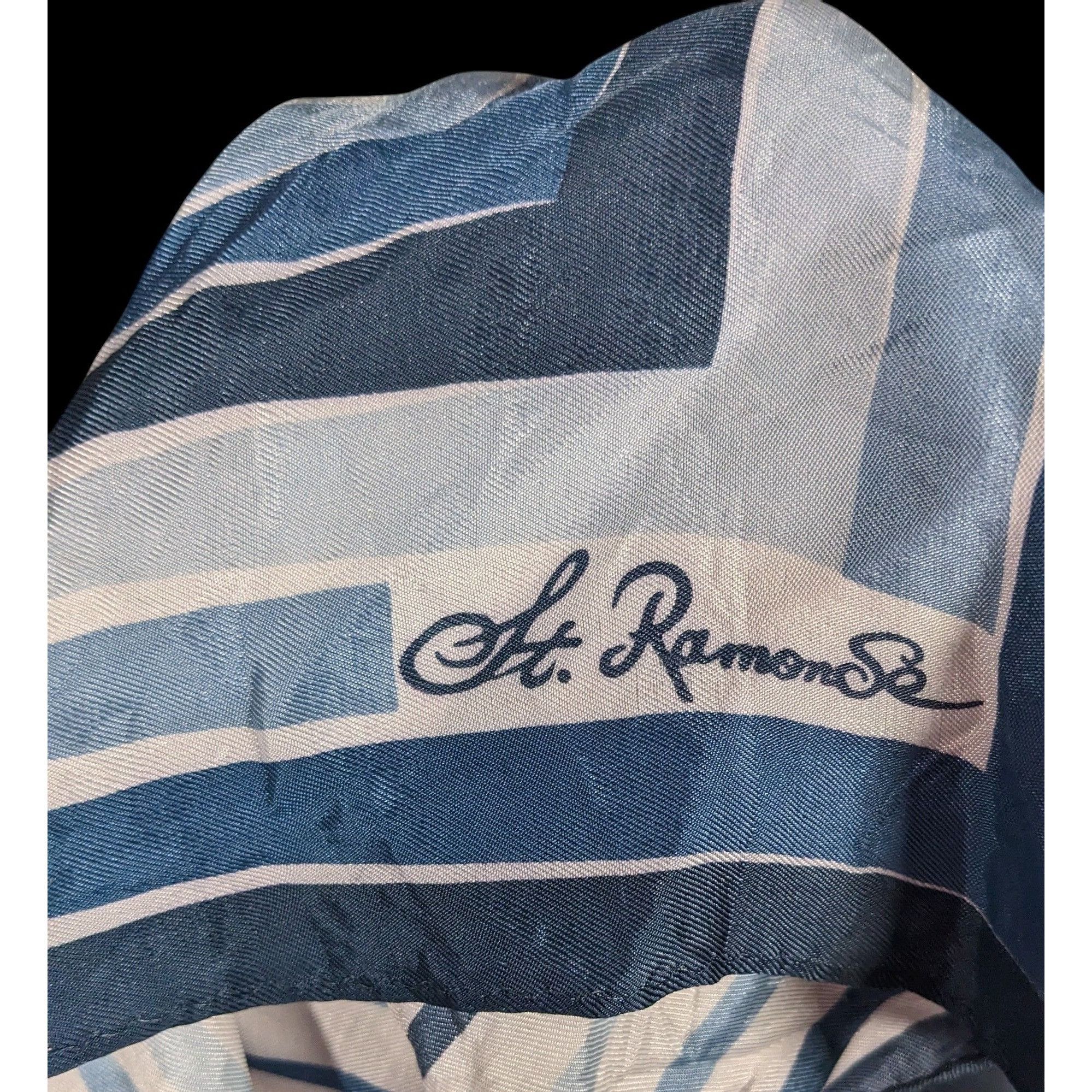 Other St. Ramon Blue And White Striped Square Scarf Size ONE SIZE - 2 Thumbnail