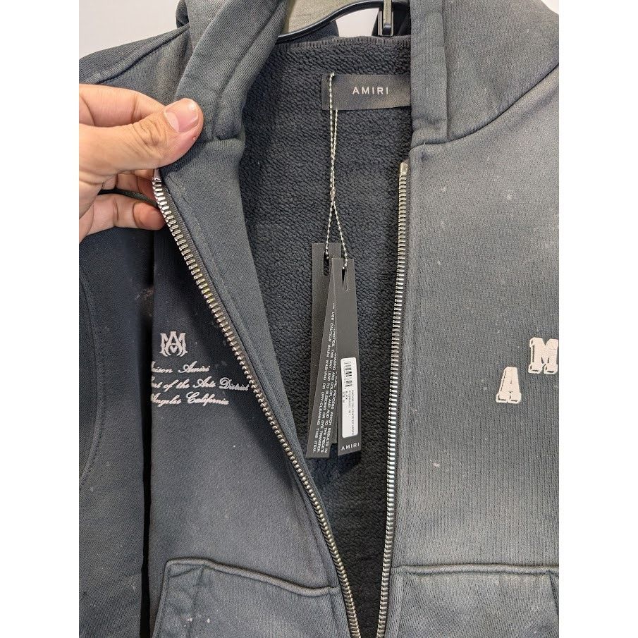 Amiri o1rshd1 Vintage Collegiate Zip Hoodie in Black Size US M / EU 48-50 / 2 - 12 Thumbnail