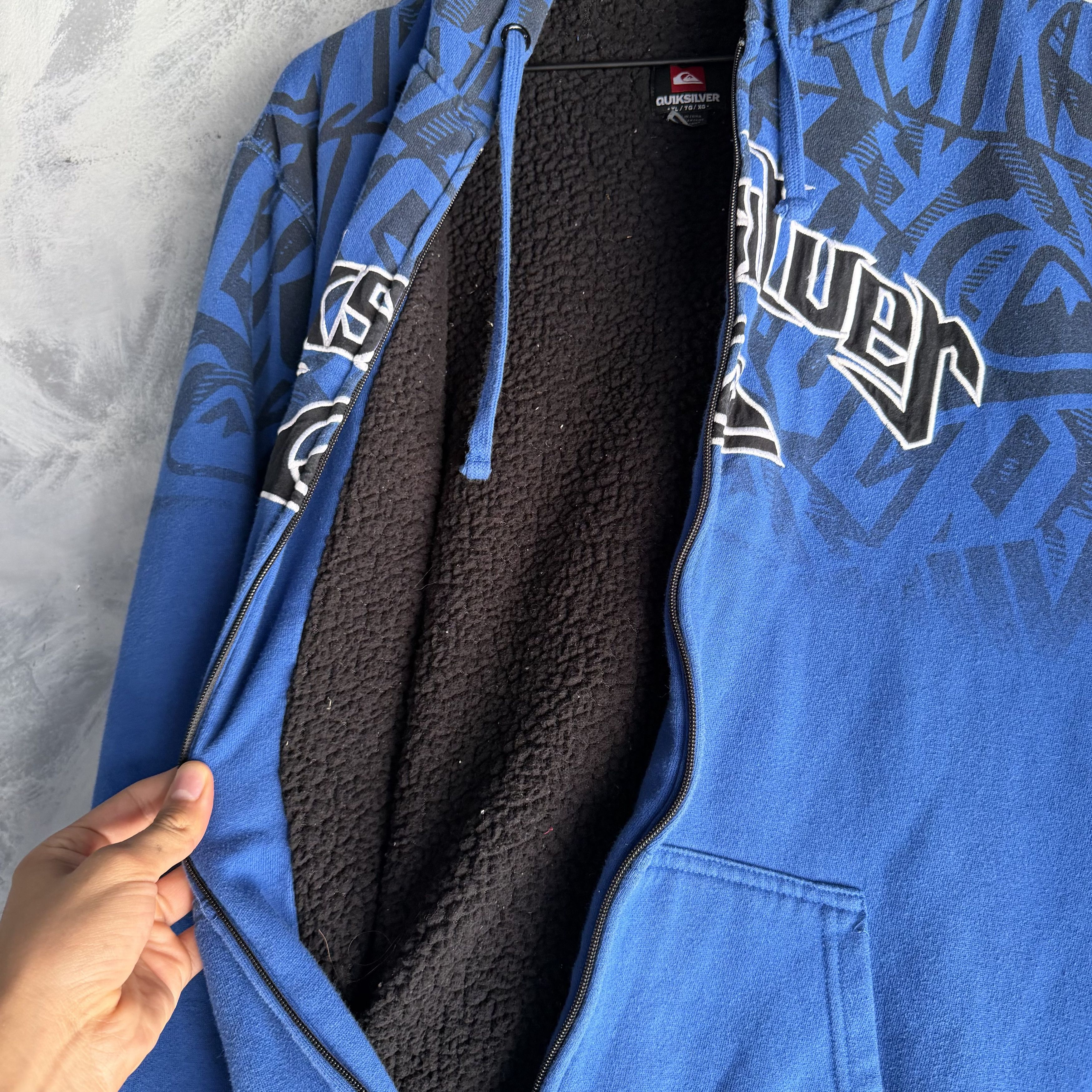 Quiksilver Vtg Quicksilver Zip Up Hoodie Sherpa lined Hoodie Rare Y2K Size US XL / EU 56 / 4 - 4 Thumbnail