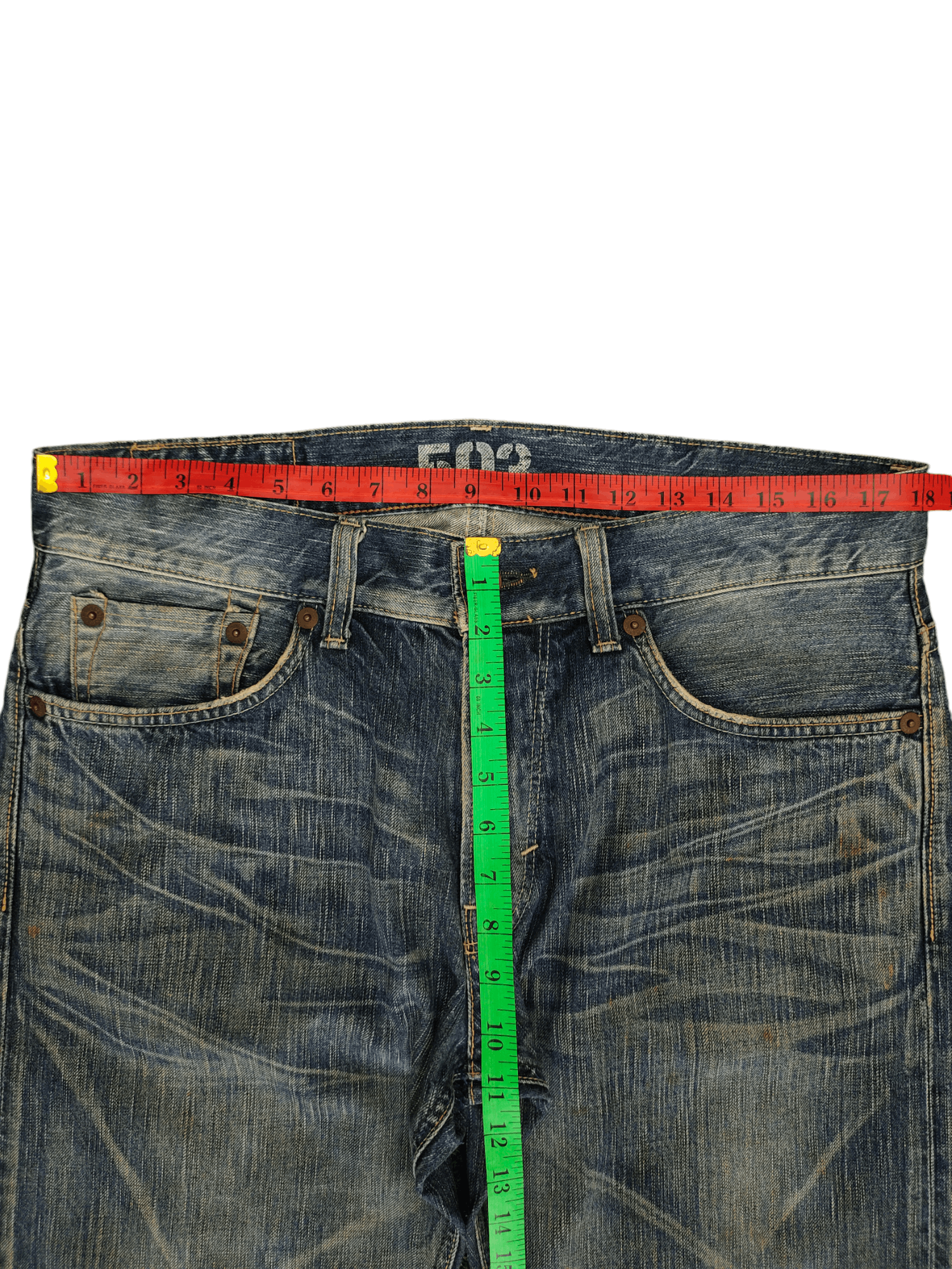 Number (N)ine × Undercover Edwin 503 Clawmark Distress Faded Jeans Undercover Style Size US 34 / EU 50 - 7 Thumbnail