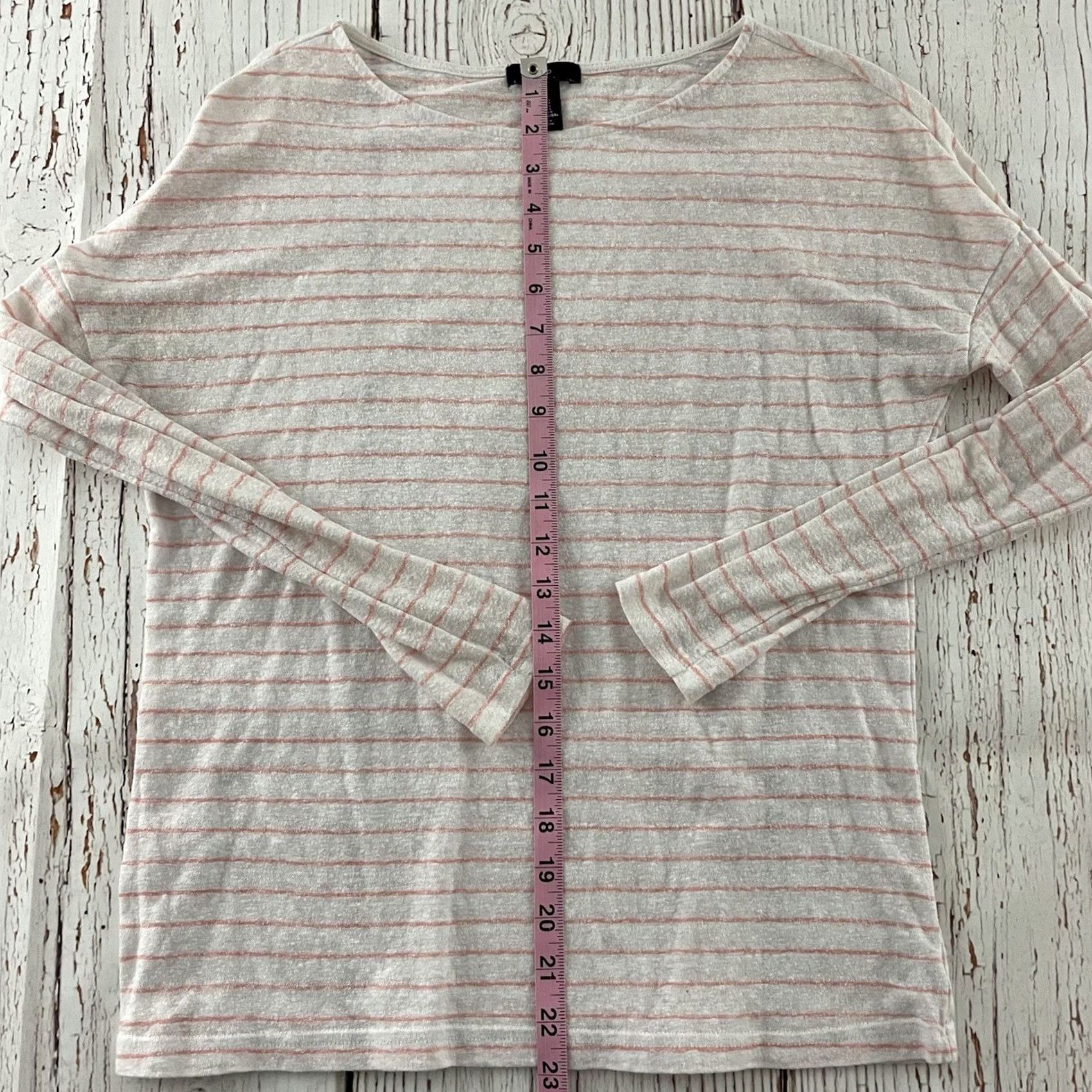 Gap Gap Woman T-Shirt XS Striped Boat Neck Long Sleeve Pink White Size XS / US 0-2 / IT 36-38 - 3 Thumbnail