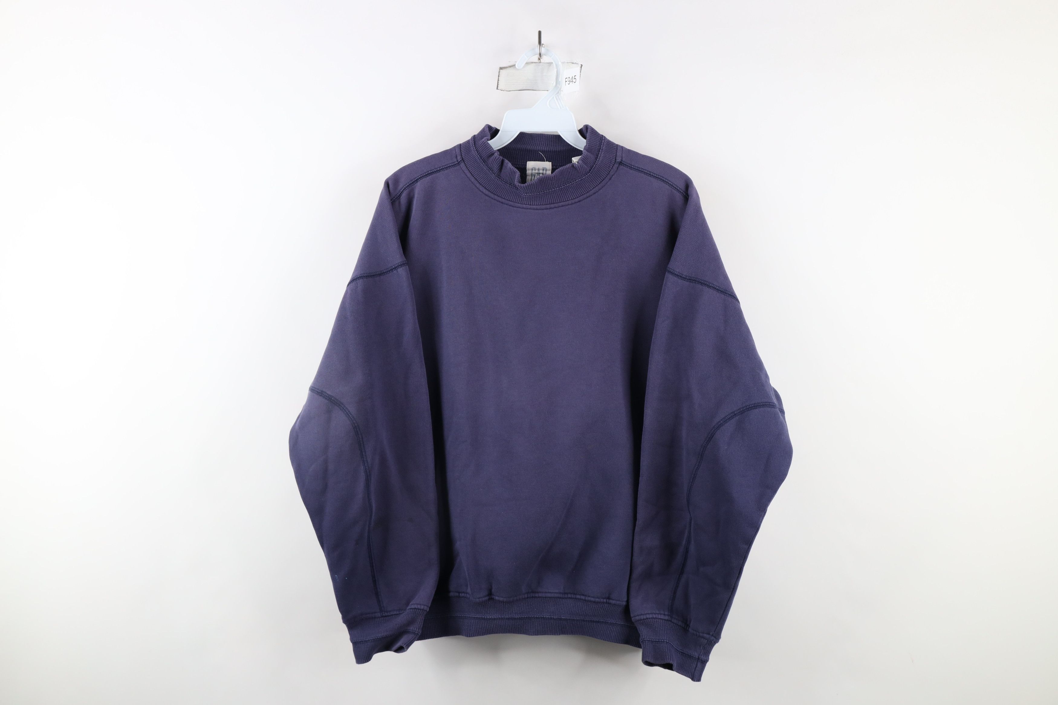 Gap × Vintage Vintage 90s Gap Blank Oversized Mock Neck Sweatshirt Purple Size S / US 4 / IT 40 - 1 Thumbnail