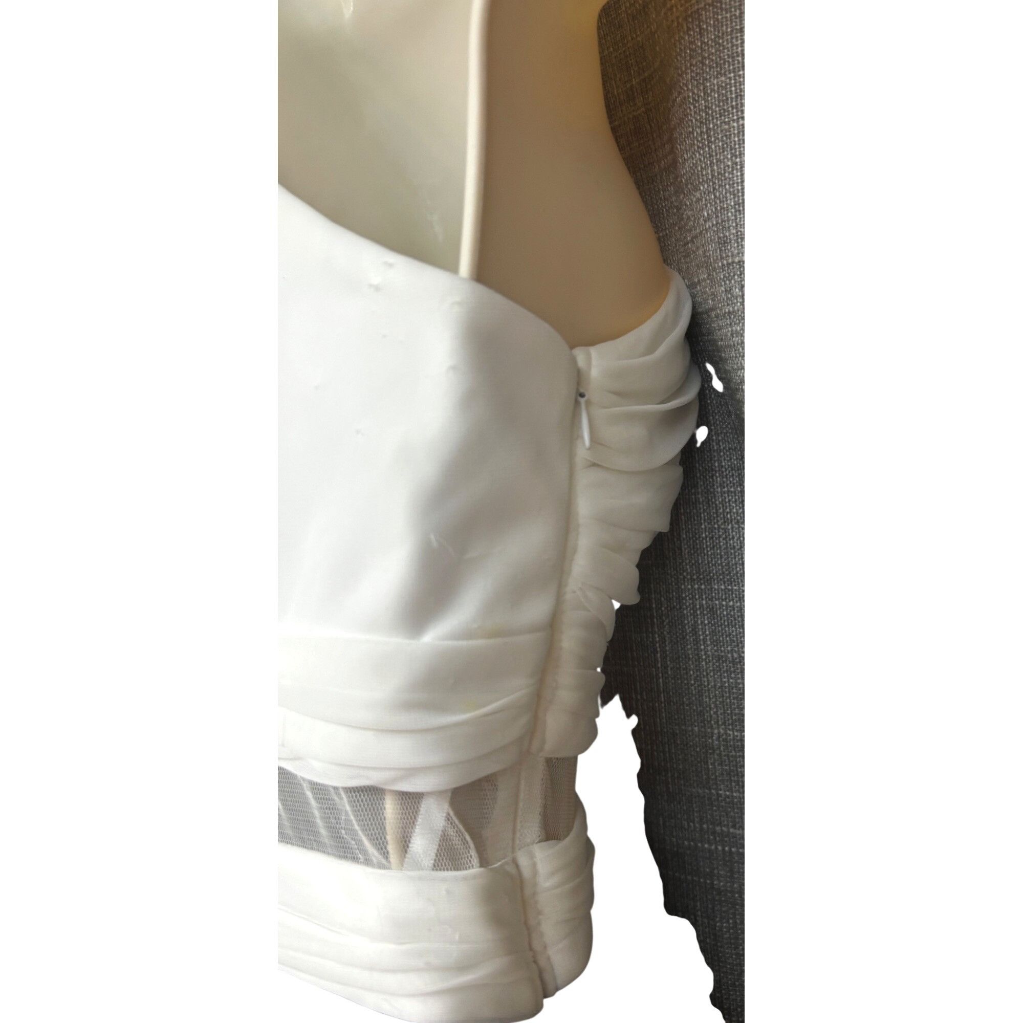 Other Blondies Nite One Shoulder Chiffon Prom Dress, Of White/Blac Size ONE SIZE - 7 Thumbnail