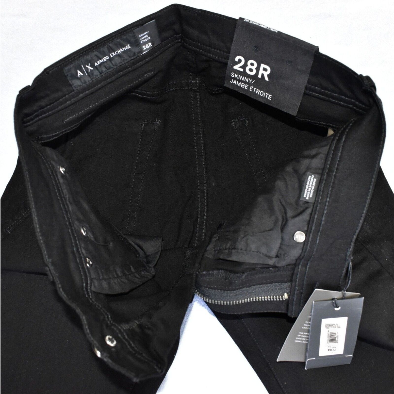 Armani Exchange B0 NWT ARMANI EXCHANGE Black Skinny Jambe Etroite Jeans 28 R Size 28" / US 6 / IT 42 - 6 Thumbnail