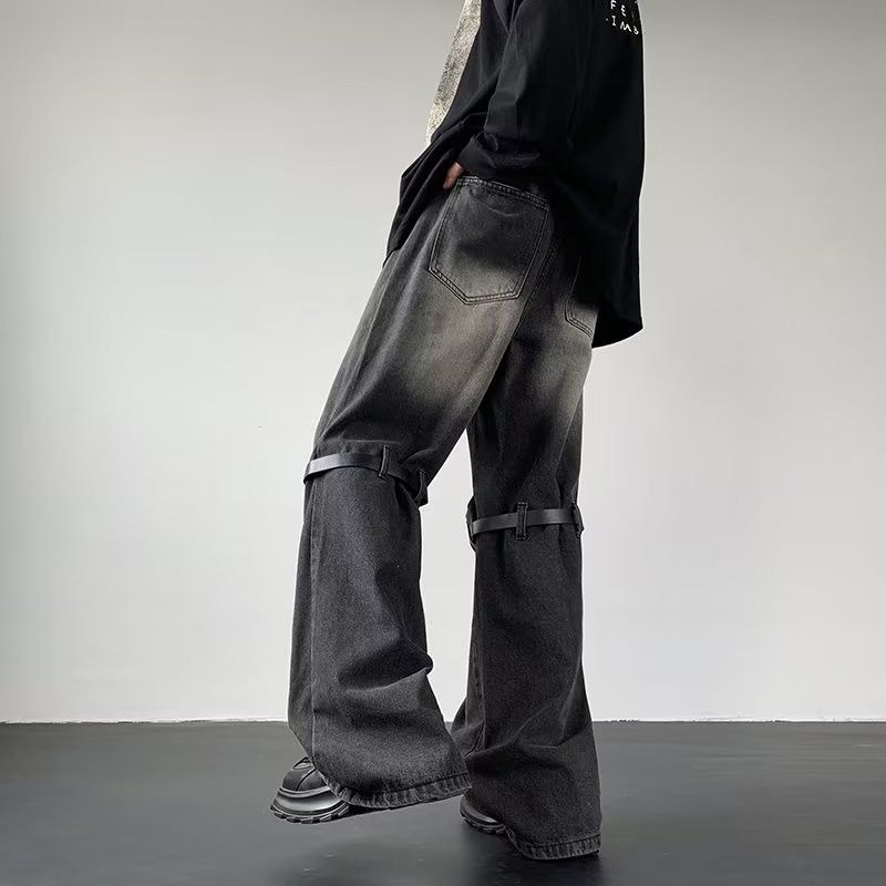 Jean Belt Hollow Flare Jeans Size US 34 / EU 50 - 6 Thumbnail