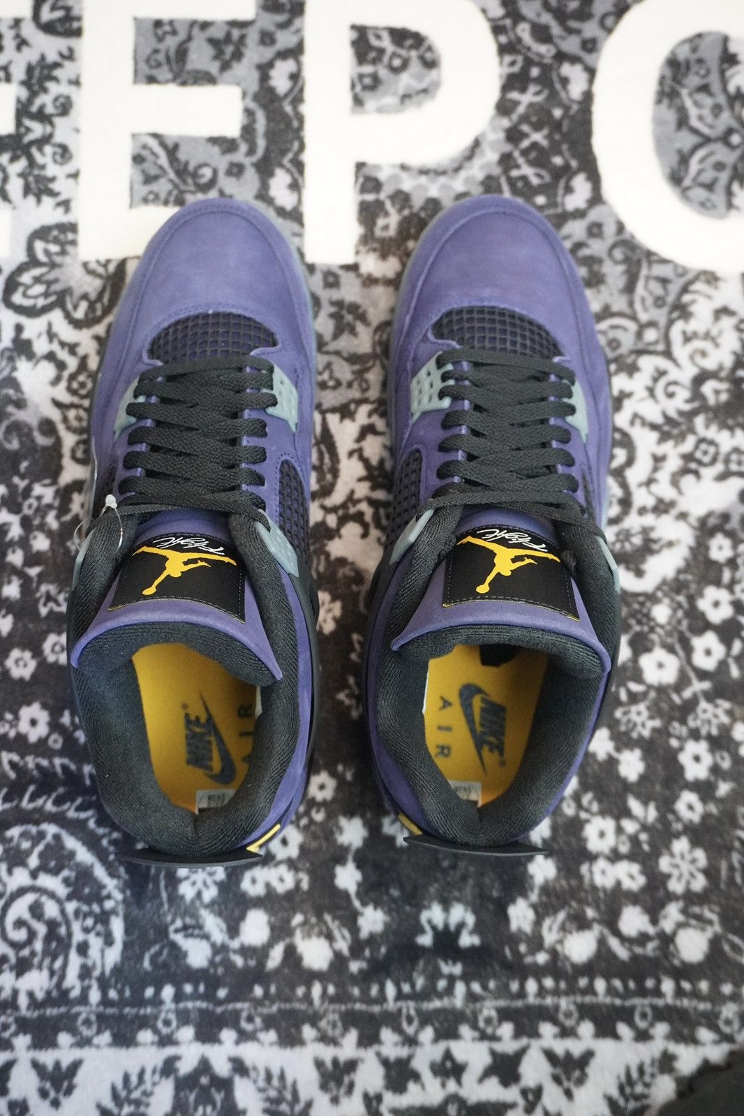 Jordan Brand Air Jordan 4- Lakers/ Lakeshow Sz. 12 Size US 12 / EU 45 - 3 Thumbnail