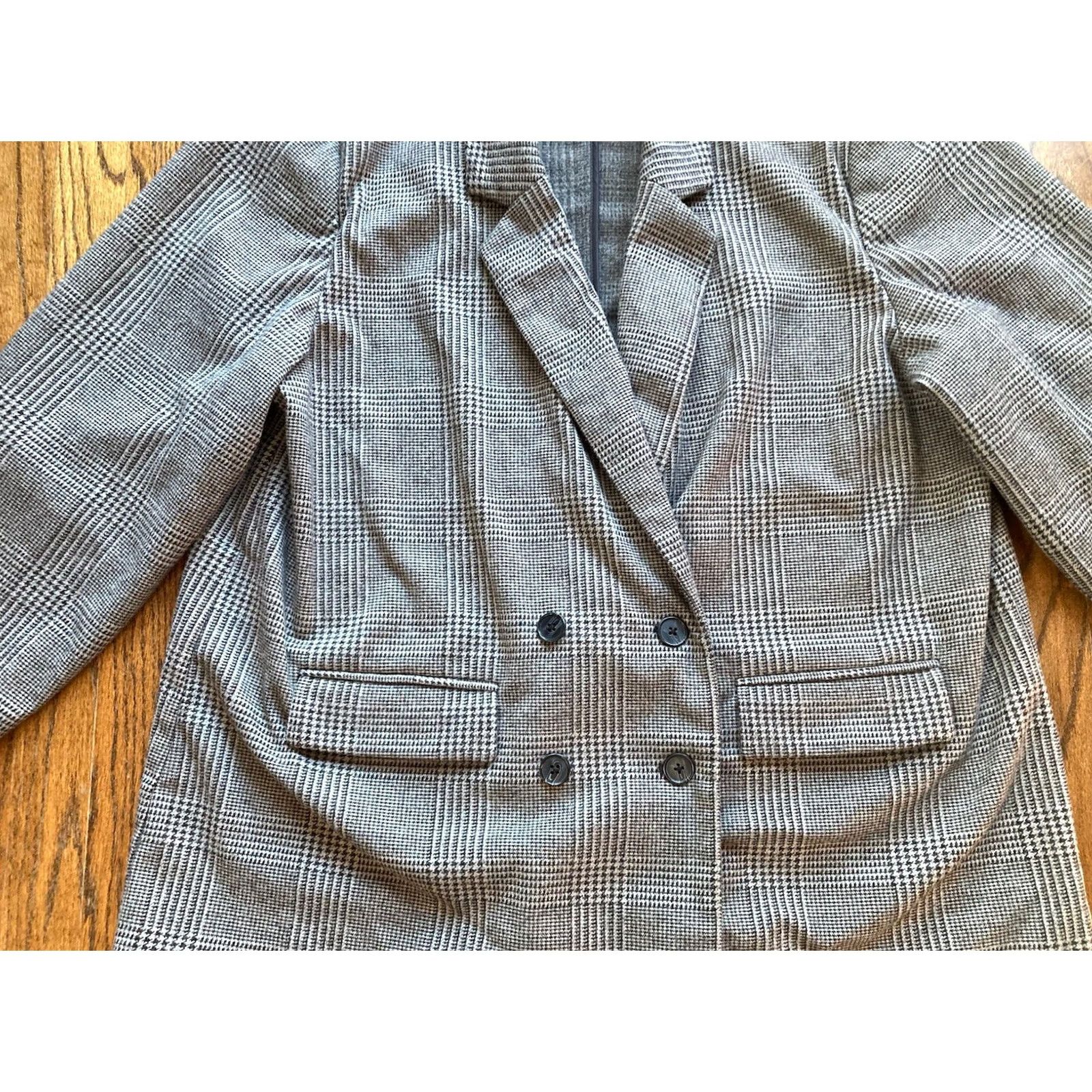 Gap GAP Womens 2XL Gray Plaid Peacoat Blazer Double Breasted Size XXL / US 16-18 / IT 52-54 - 4 Thumbnail