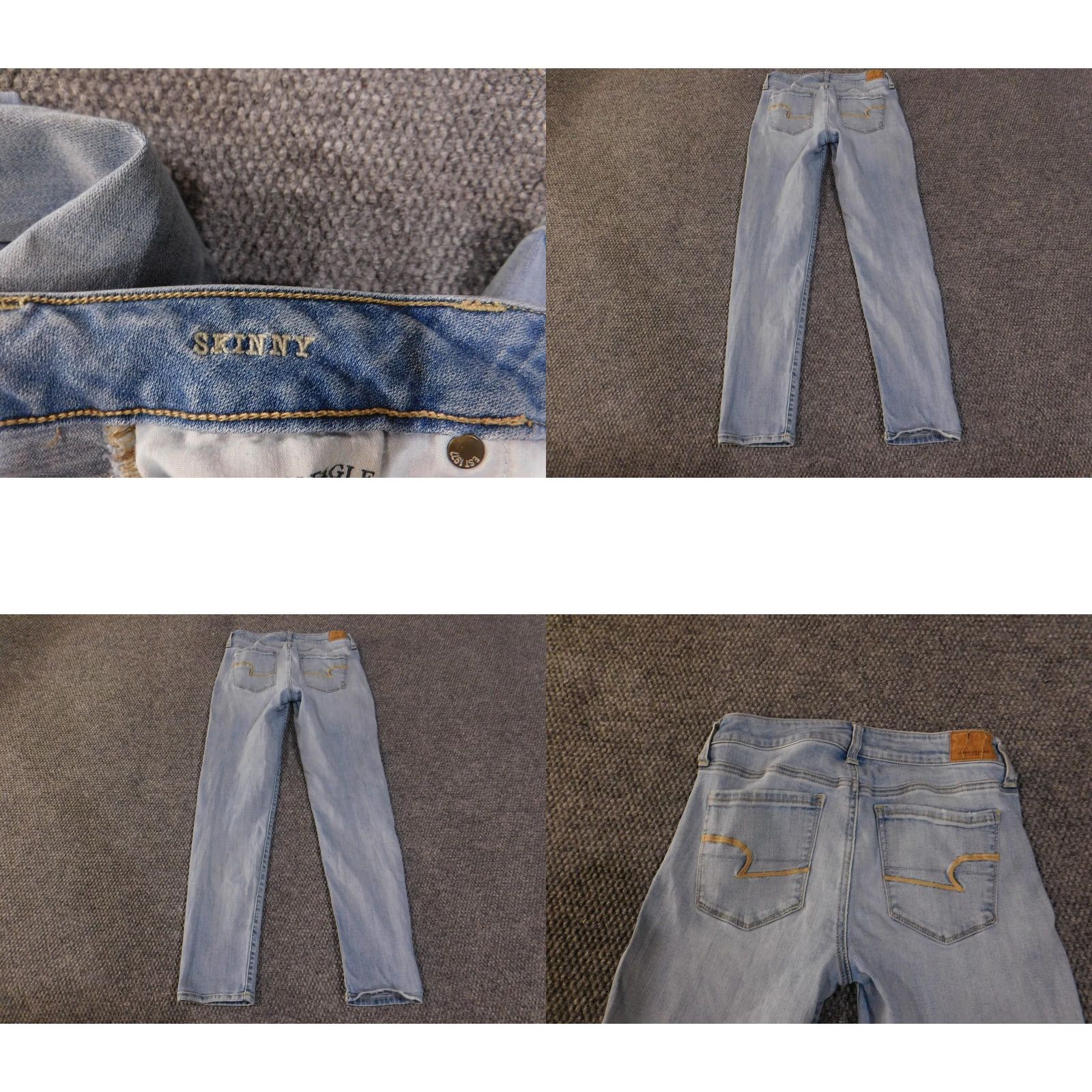 American Eagle Outfitters VINTAGE American Eagle Outfitters Jeans Womens 4 Light Wash Denim Skinny Super Stretch X Size 27" / US 4 / IT 40 - 8 Thumbnail