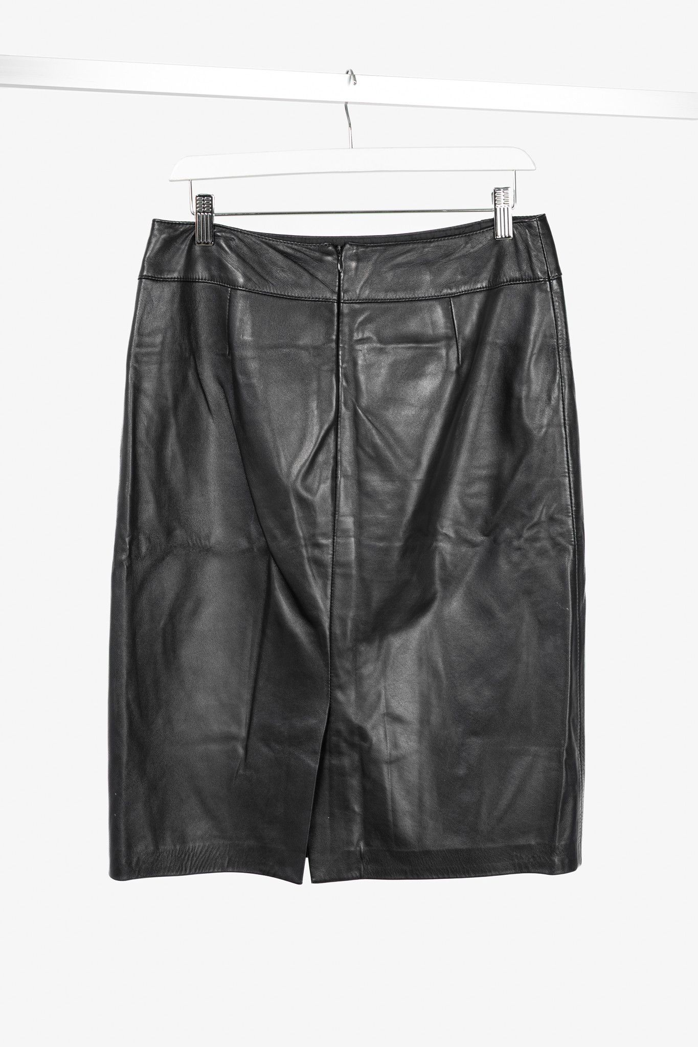 Escada Escada Black Lamb-Leather Pencil Skirt Size 30" / US 8 / IT 44 - 2 Thumbnail