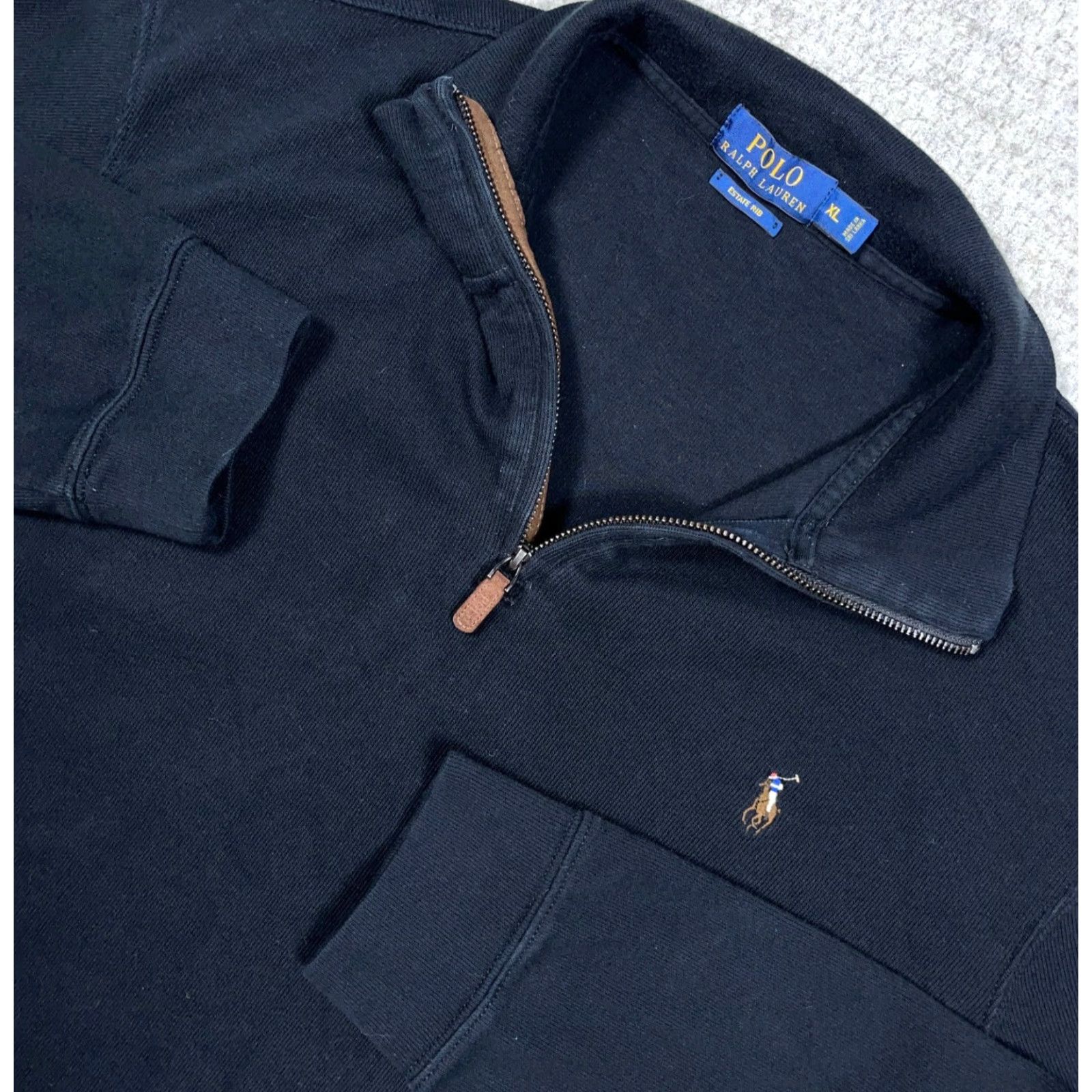 Polo Ralph Lauren Polo Ralph Lauren Sweater Men XL Black Pullover 1/4 Zip Mock Neck Logo Knit Classic Preppy Size US XL / EU 56 / 4 - 3 Thumbnail