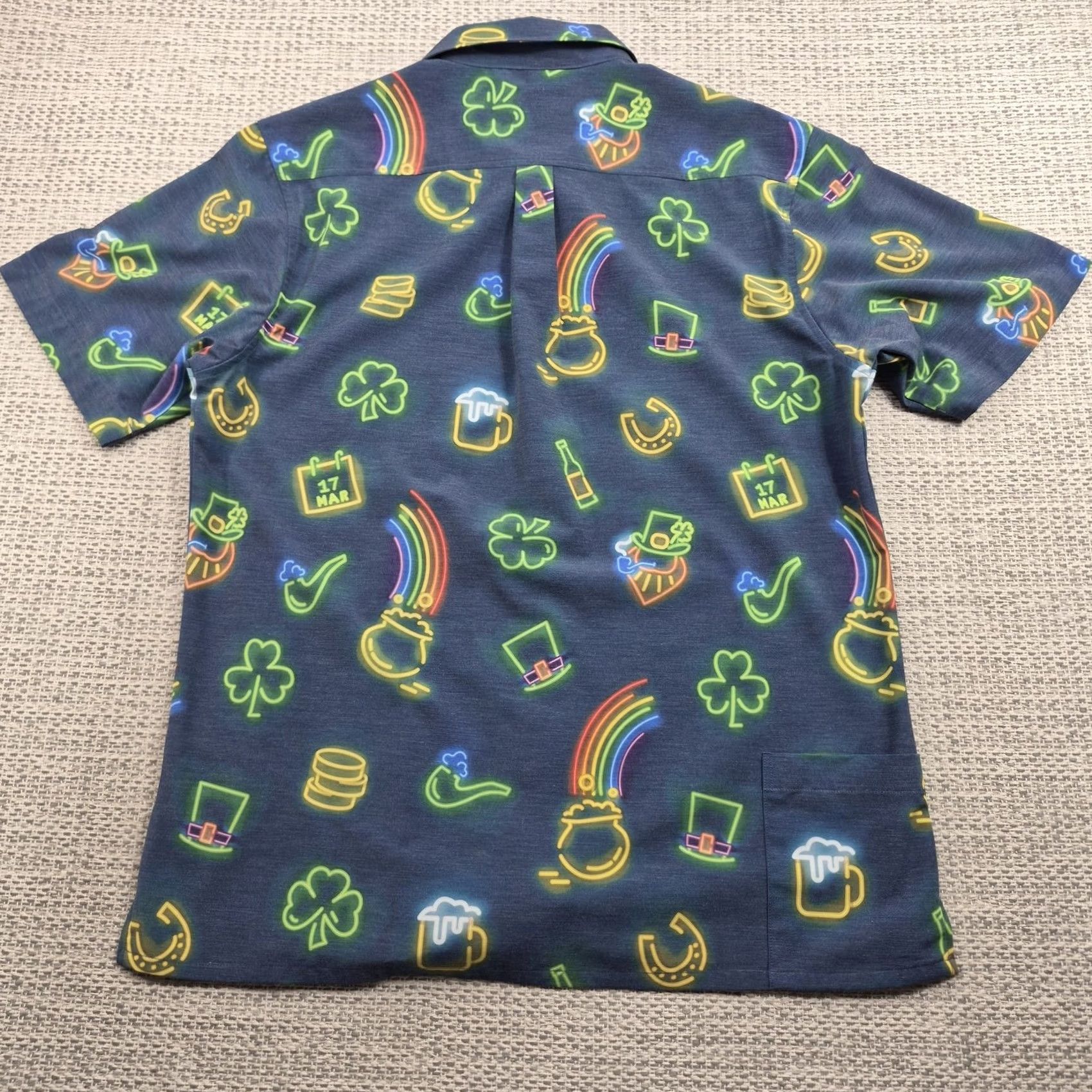 Vintage Shinesty Button Up Shirt Mens Large St Patricks Day Short Sleeve Casual Shirt Size US L / EU 52-54 / 3 - 6 Thumbnail
