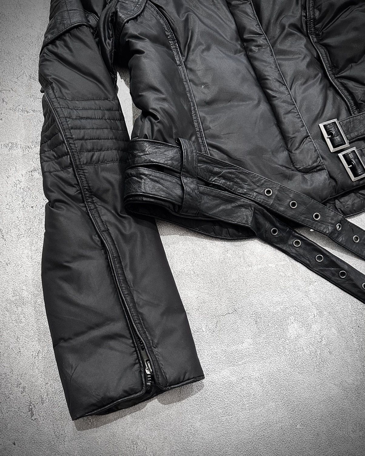 Japanese Brand Enchantement High Neck Leather Combine Rider Jacket Lgb Size S / US 4 / IT 40 - 3 Thumbnail
