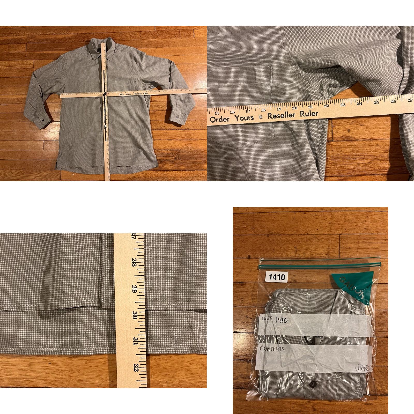 Ermenegildo Zegna VINTAGE Ermenegildo Zegna Shirt Men’s Large Gray Check Button-Up Casual Knit Pocketed 44” Chest Regular Fit Mens Size US L / EU 52-54 / 3 - 8 Thumbnail