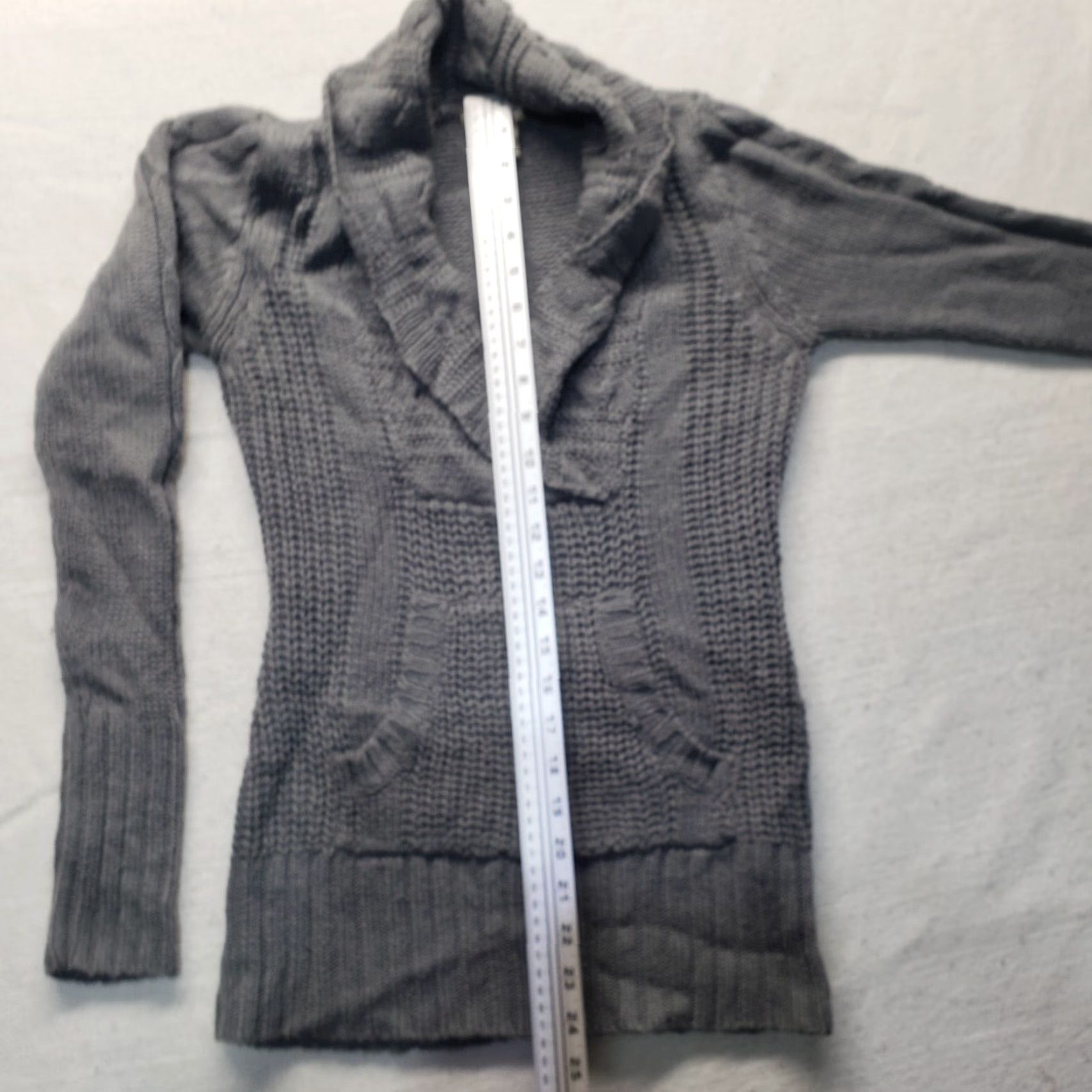 Vintage AriZona Sweater Gray V-Neck Cable-Knit Long Sleeve Adult Womens M Medium Size M / US 6-8 / IT 42-44 - 6 Thumbnail