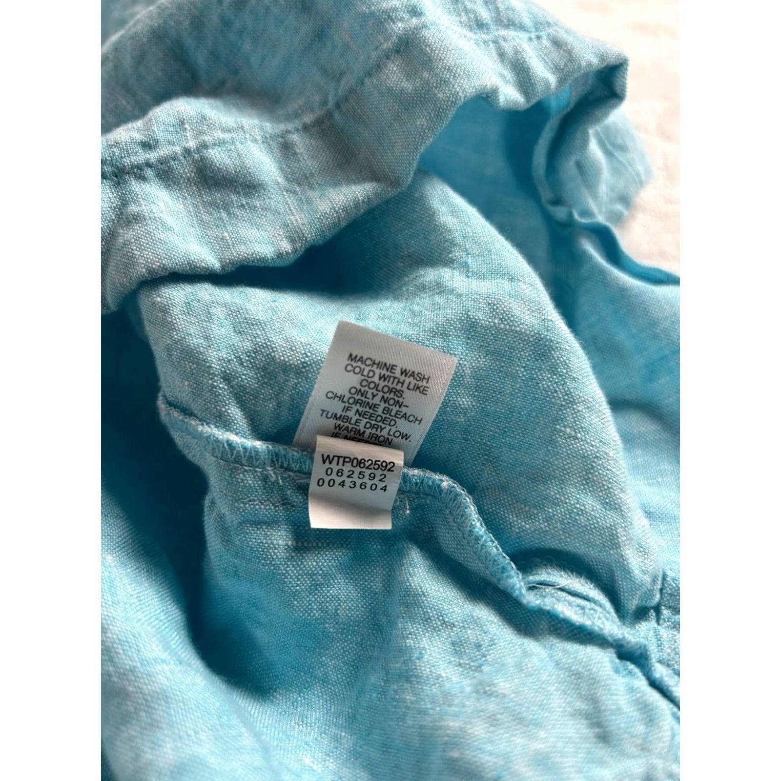 J. Jill J.Jill Linen Blue 3/4 Sleeve Top Petite Medium Lightweight Casual Shirt Womens Size M / US 6-8 / IT 42-44 - 4 Thumbnail