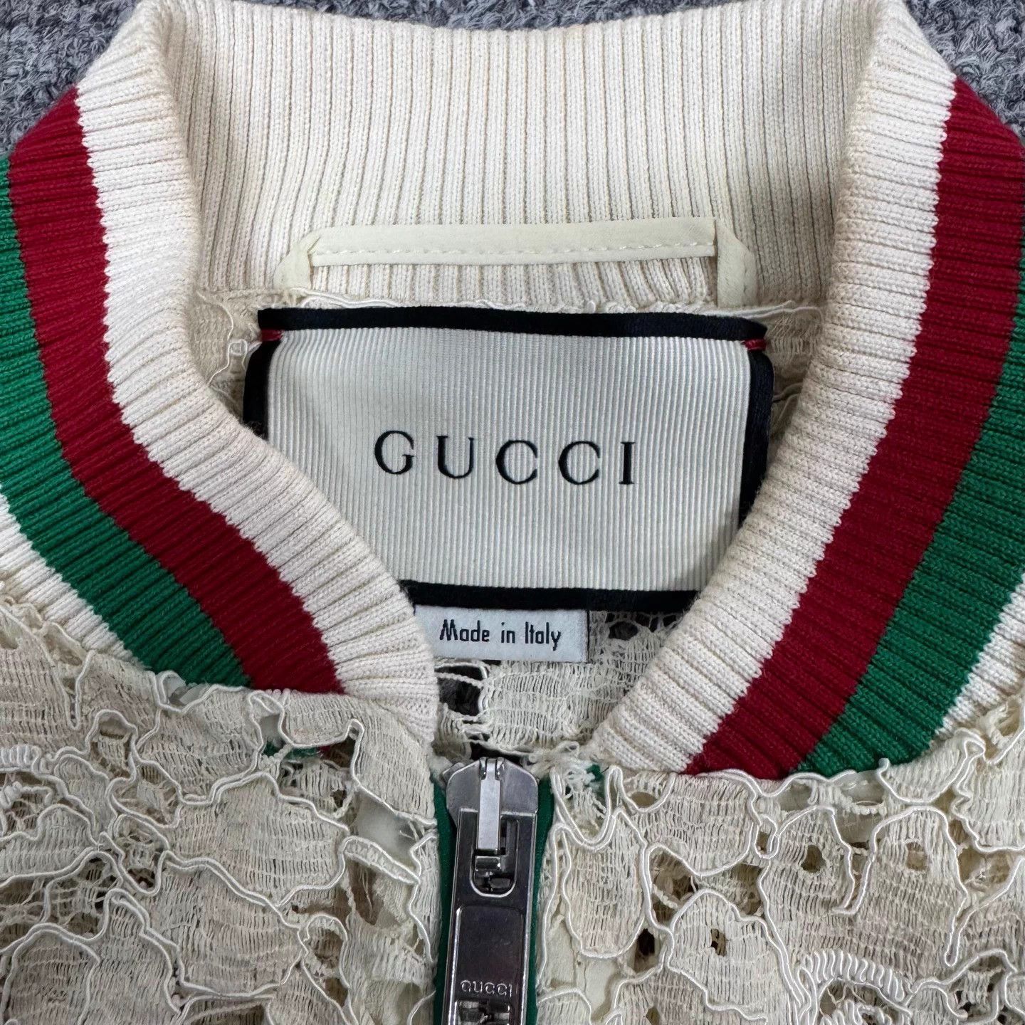 Gucci Gucci red green stripe floral chest lace jacket 40 Size S / US 4 / IT 40 - 6 Thumbnail