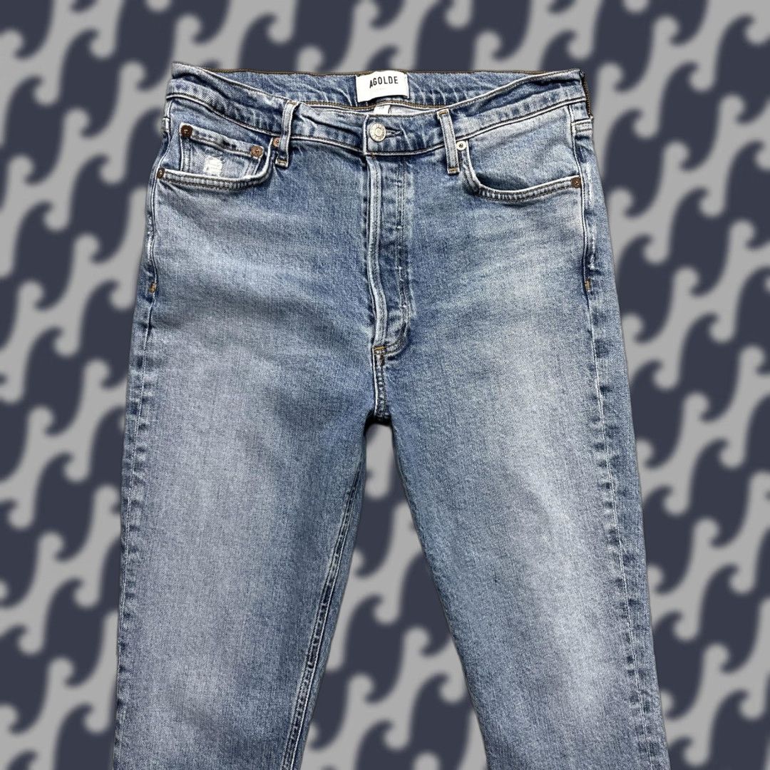 Agolde AGOLDE Nico Jeans Womens 29 Light Wash High Rise Slim Skinny Button Fly Denim Jeans Size 29" - 1 Thumbnail