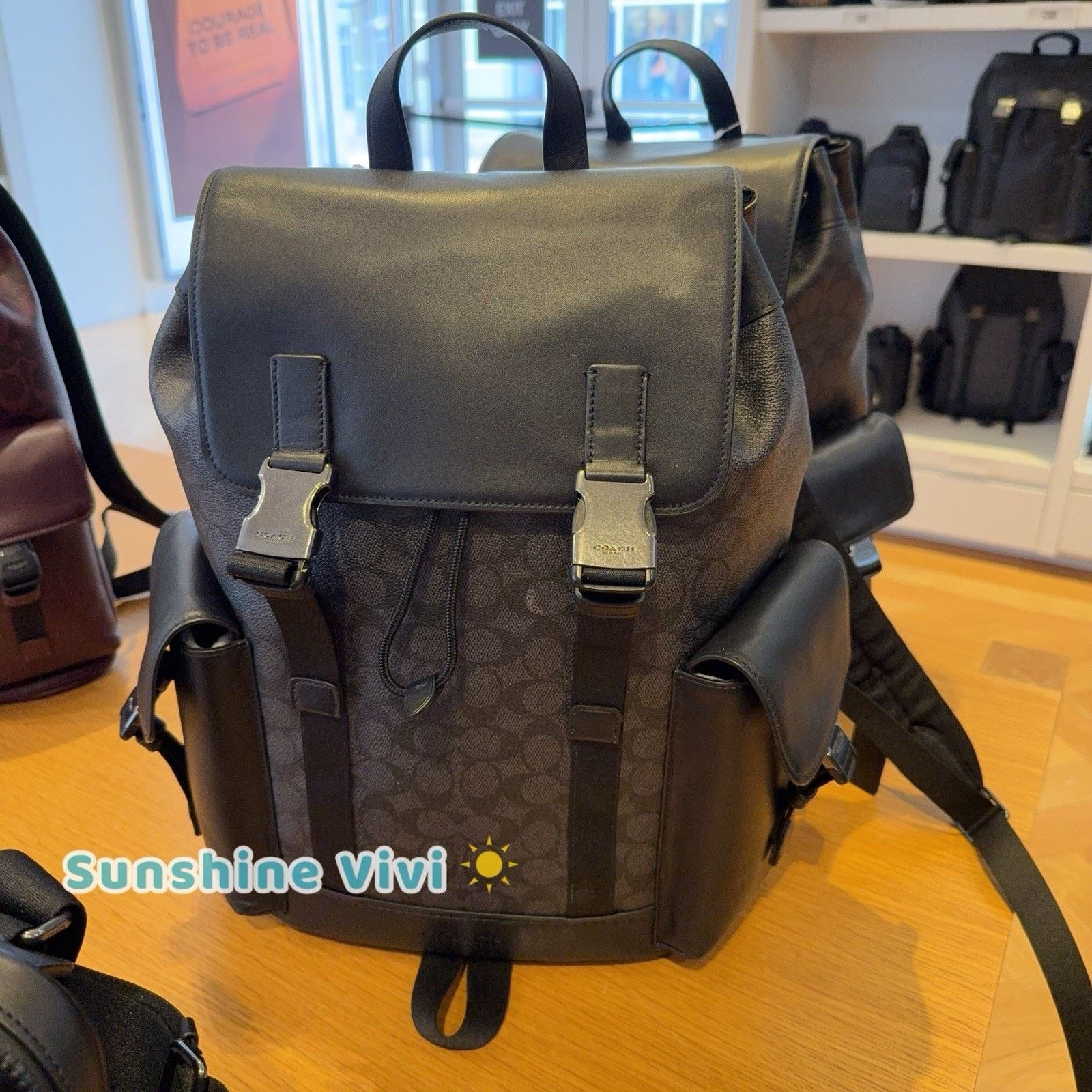 Coach NWT COACH MEN'S Clark Backpack CCF90 Gunmetal/Charcoal/Black Size ONE SIZE - 6 Thumbnail