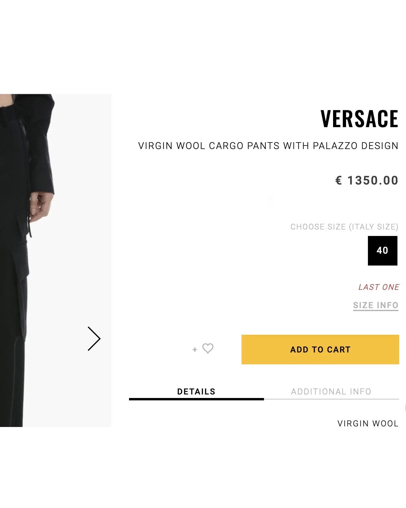 Versace Virgin Wool Cargo Pants Palazzo Design Size 26" / US 2 / IT 38 - 25 Thumbnail