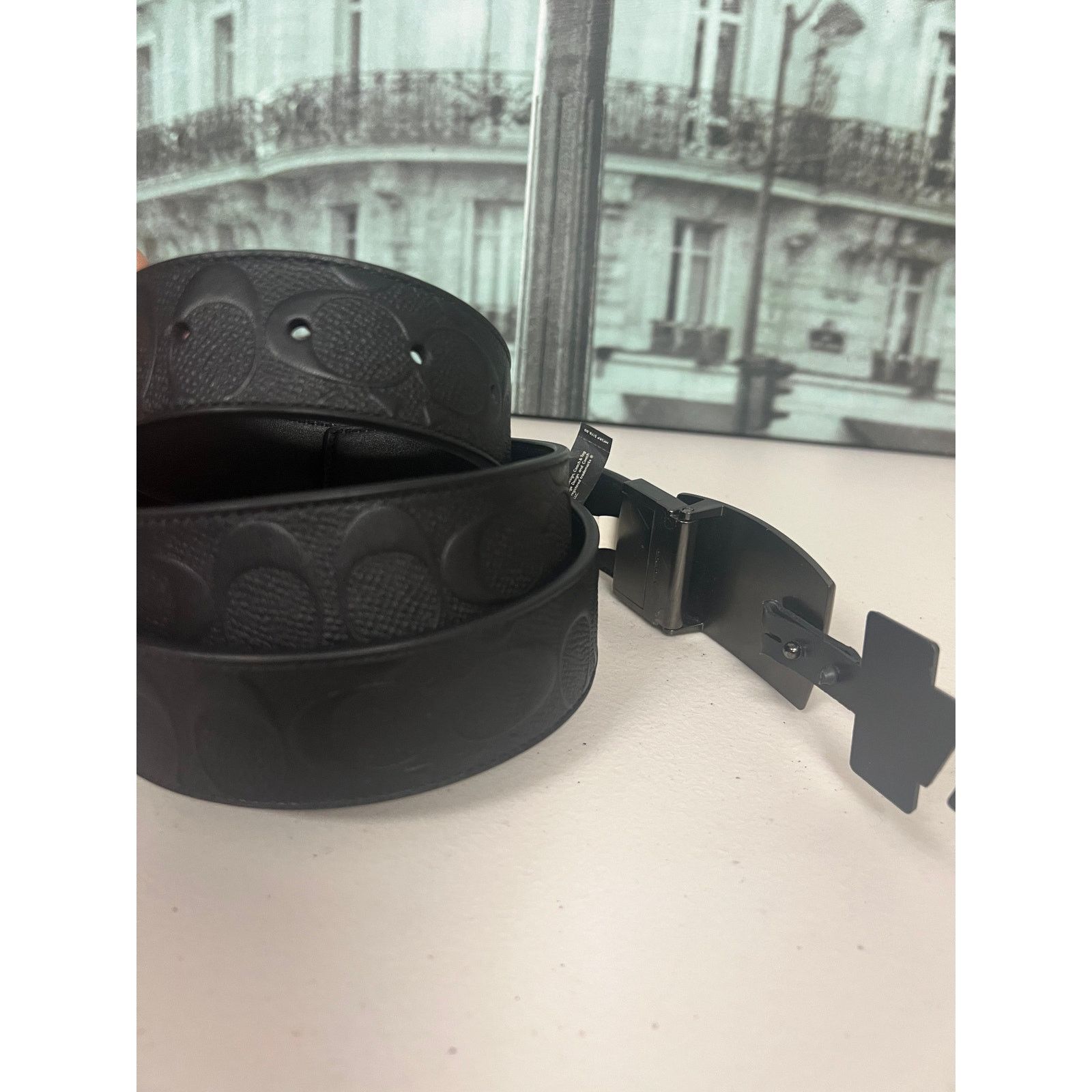 Coach Coach F12026 Black Reversible Belt Cut To Size 38mm Size 38 - 3 Thumbnail