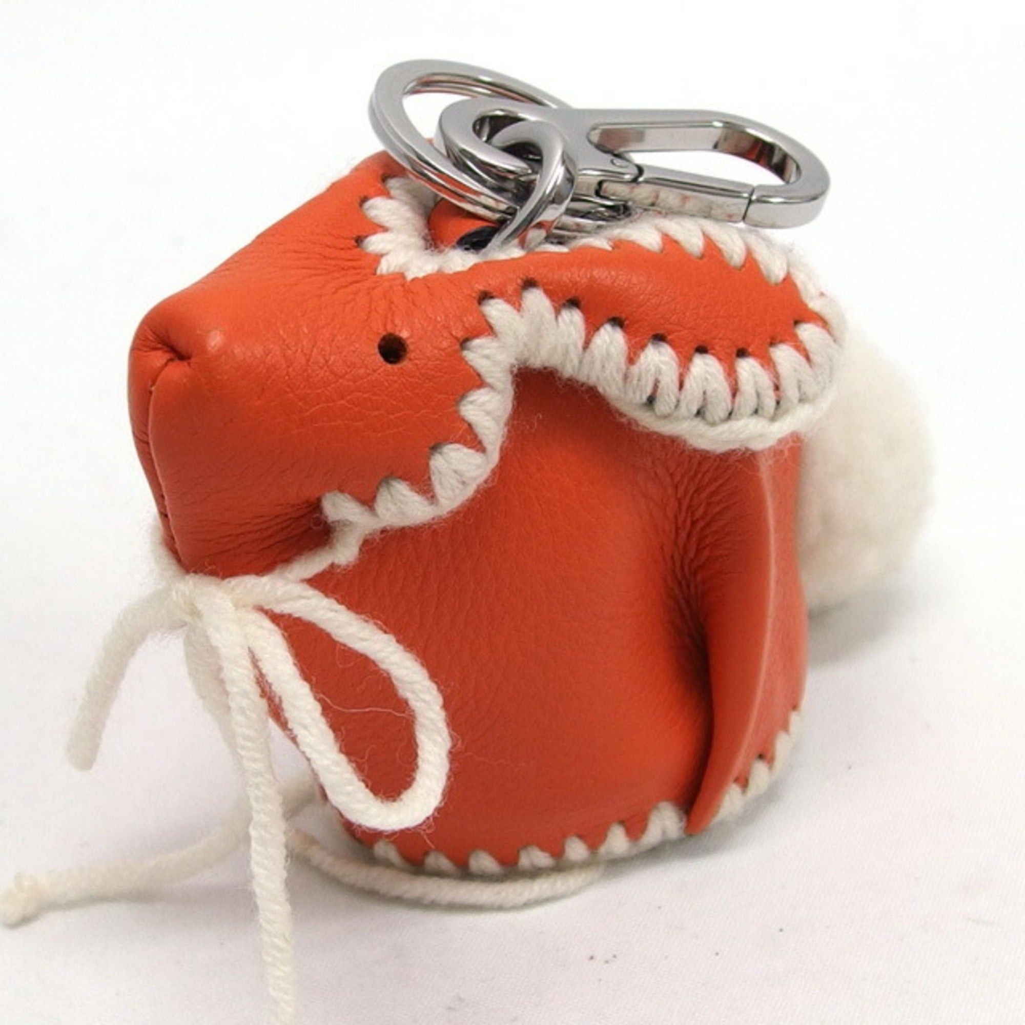 image of Loewe Animals Rabbit Charm Coin Case Orange in Black, Women's