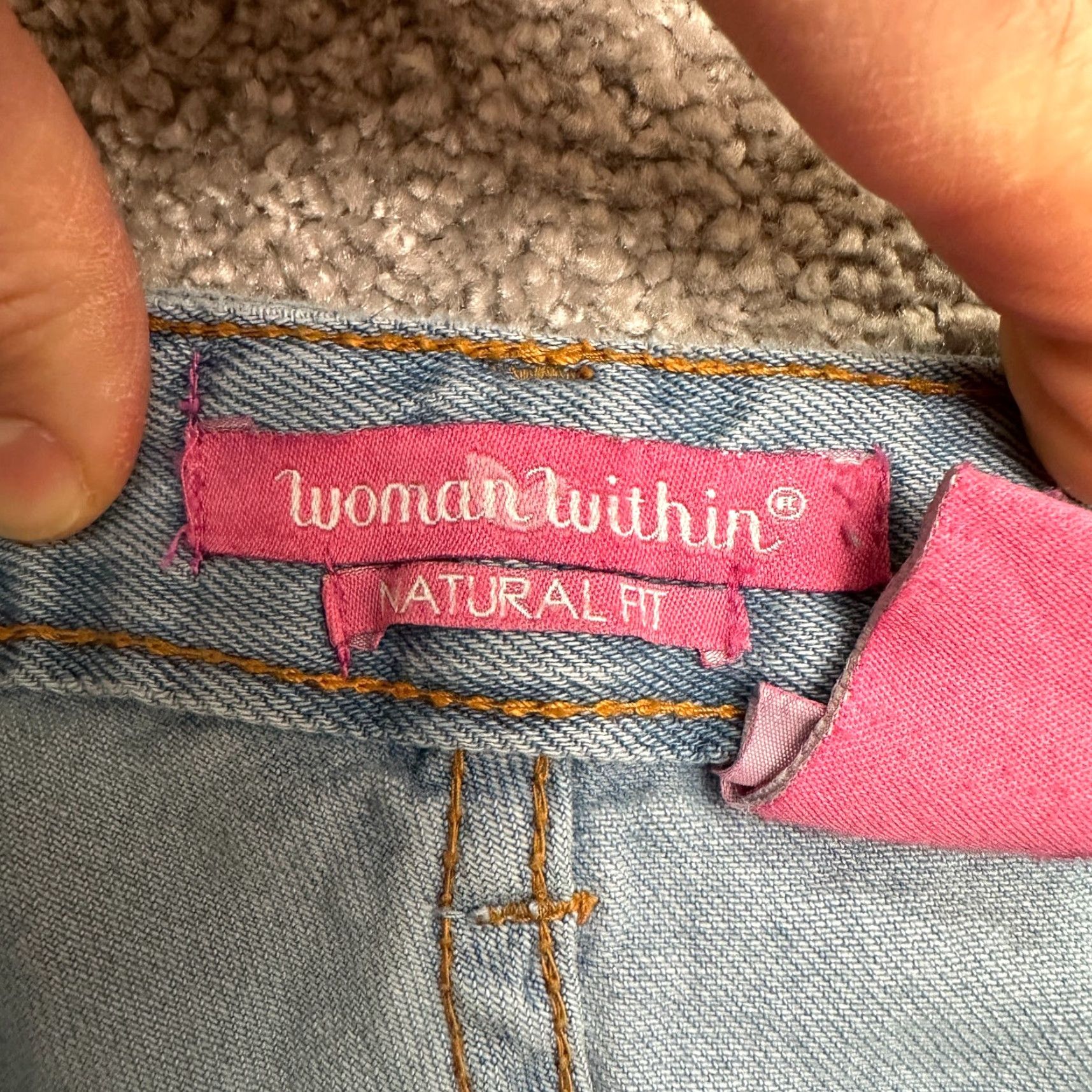 Vintage Woman Within Jeans 14W Blue Straight Leg 34x28.5 Womens Plus Casual Denim Shirt? Size 36" / US 14 / IT 50 - 7 Thumbnail