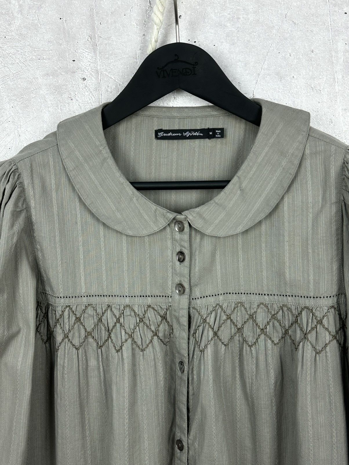 Designer Gudrun Sjoden Organic Cotton 1/4 Sleeve Blouse Size M / US 6-8 / IT 42-44 - 4 Thumbnail