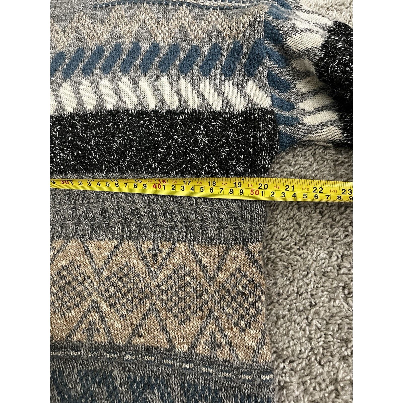 Montagut Vintage Montagut Sweater Mens Large Gray Pattern Knit Italy Size US L / EU 52-54 / 3 - 13 Thumbnail