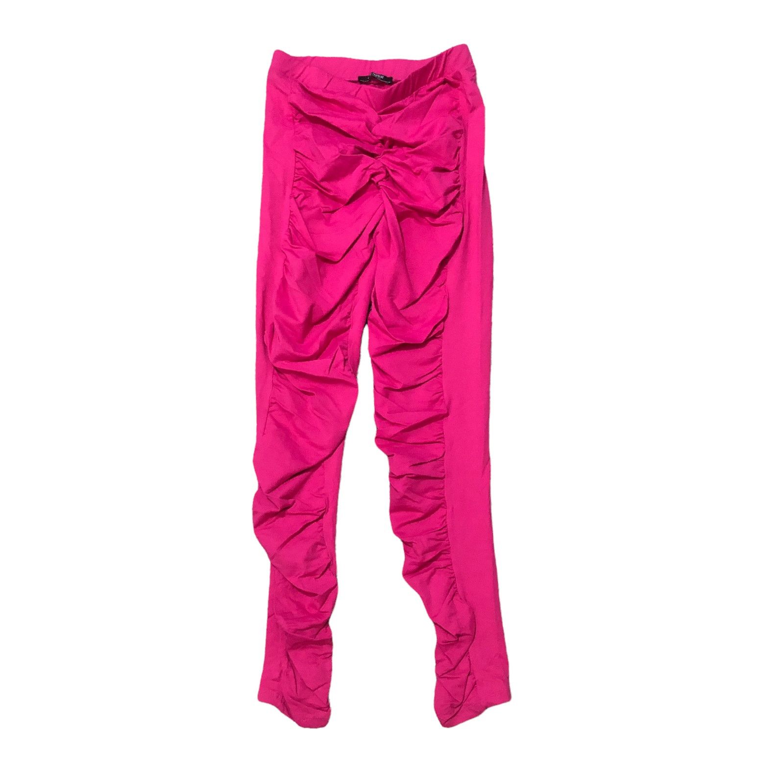 Zara Zara Hot Pink Leggings Pull On Pants Stretch Ruched Front Size 32" / US 10 / IT 46 - 10 Thumbnail