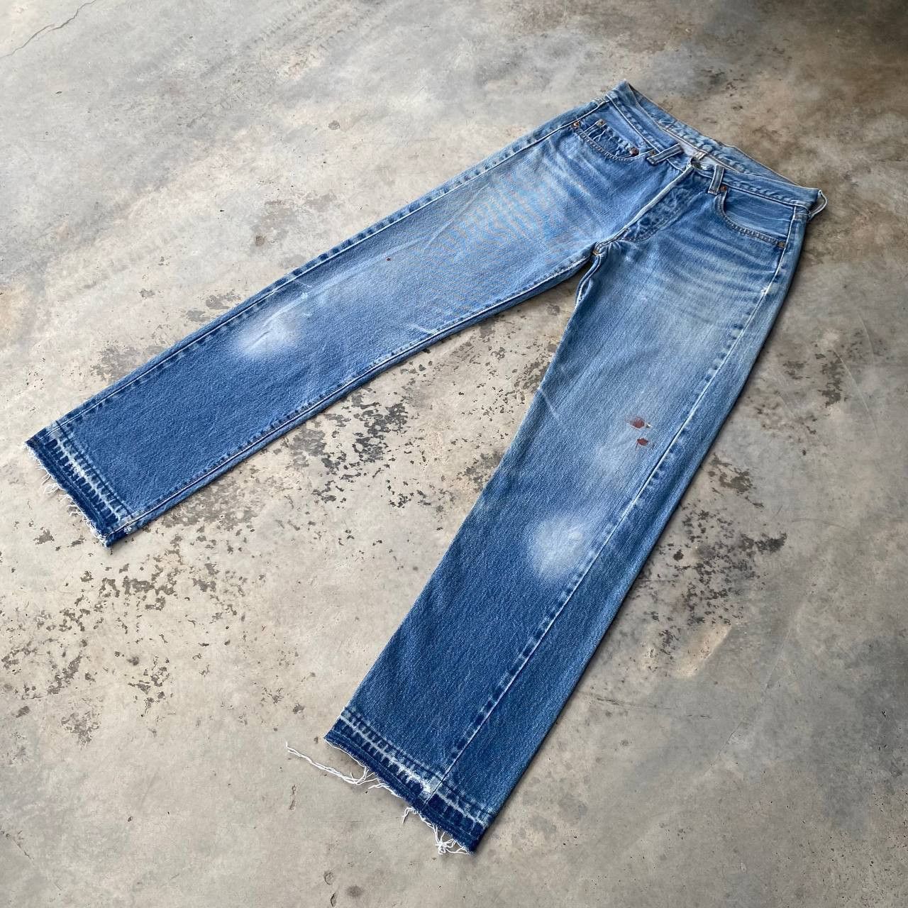 Levi's Vintage Clothing Rare 1970s Levi’s 501 Redline Selvedge Release Hem Button 6 Size US 28 / EU 44 - 3 Thumbnail