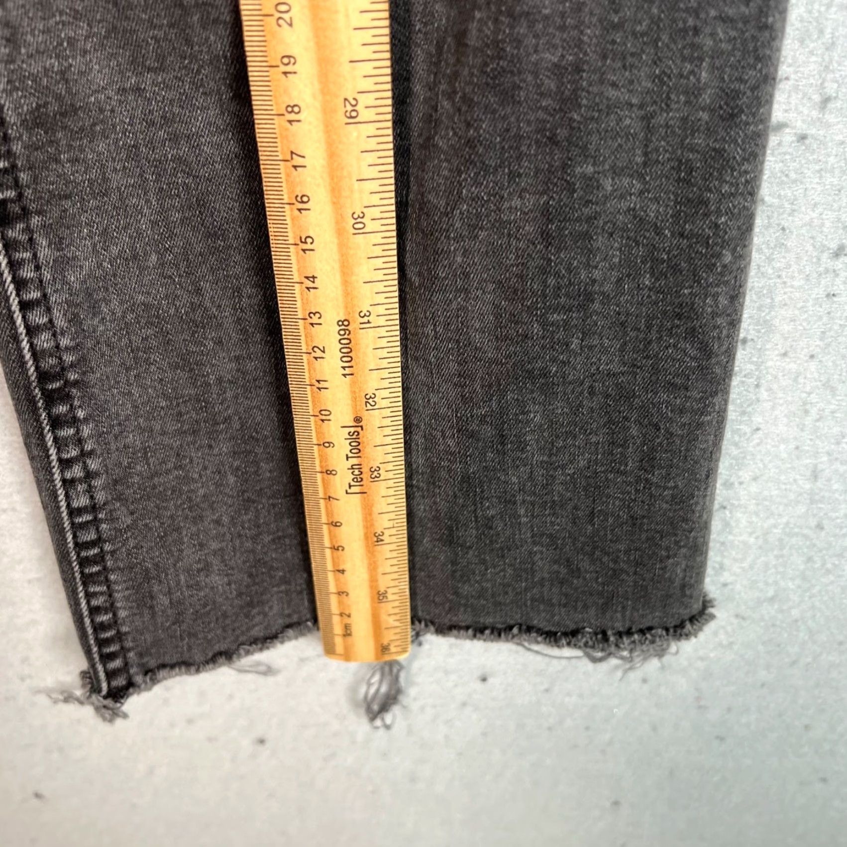 Mango Mango Denim Womens 4 Bootcrop Gray Frayed Hem Jeans Stretch Cotton Blend Size 27" / US 4 / IT 40 - 7 Thumbnail