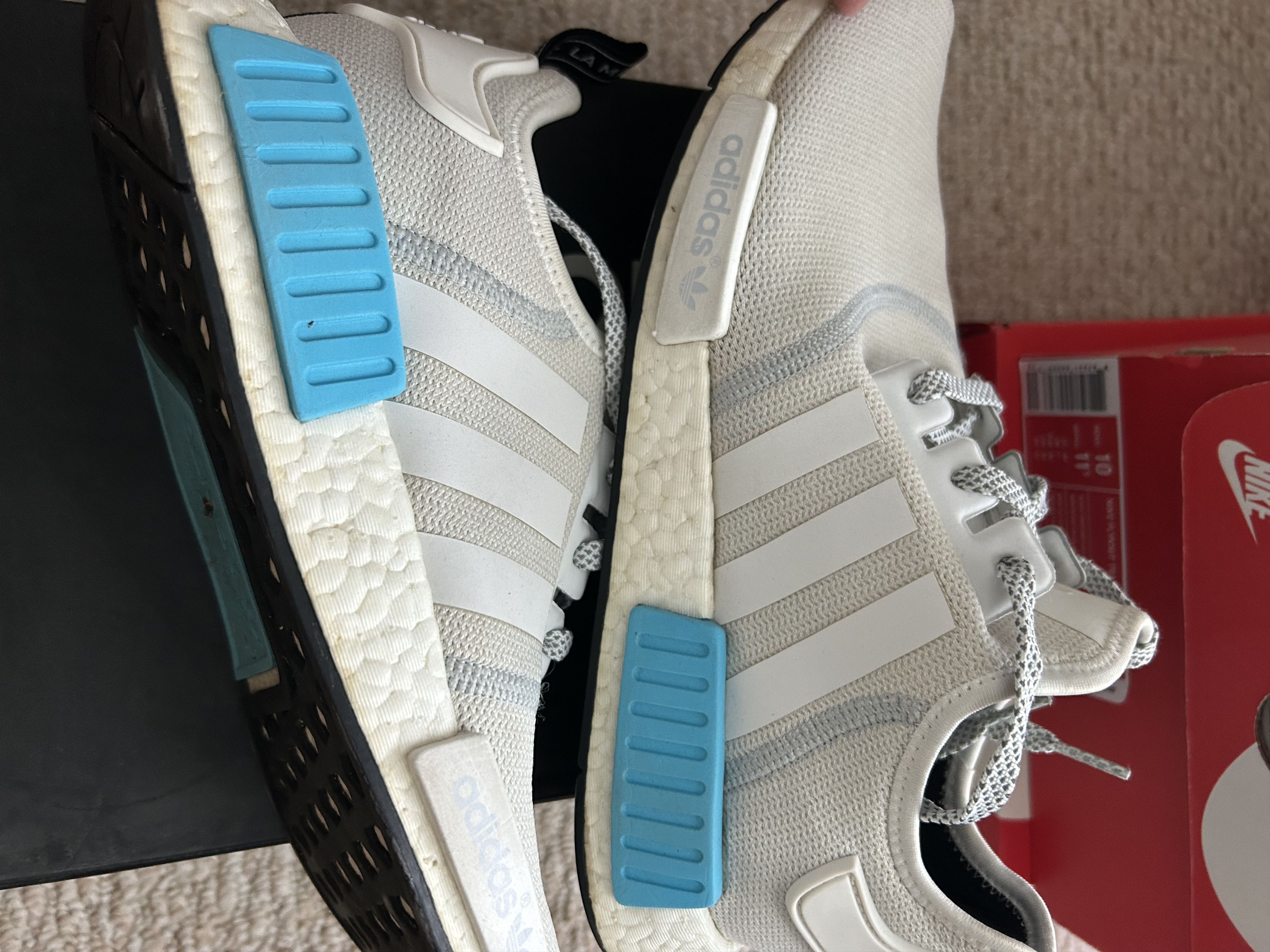 Adidas NMD White/Lightblue Size US 10 / EU 43 - 3 Thumbnail