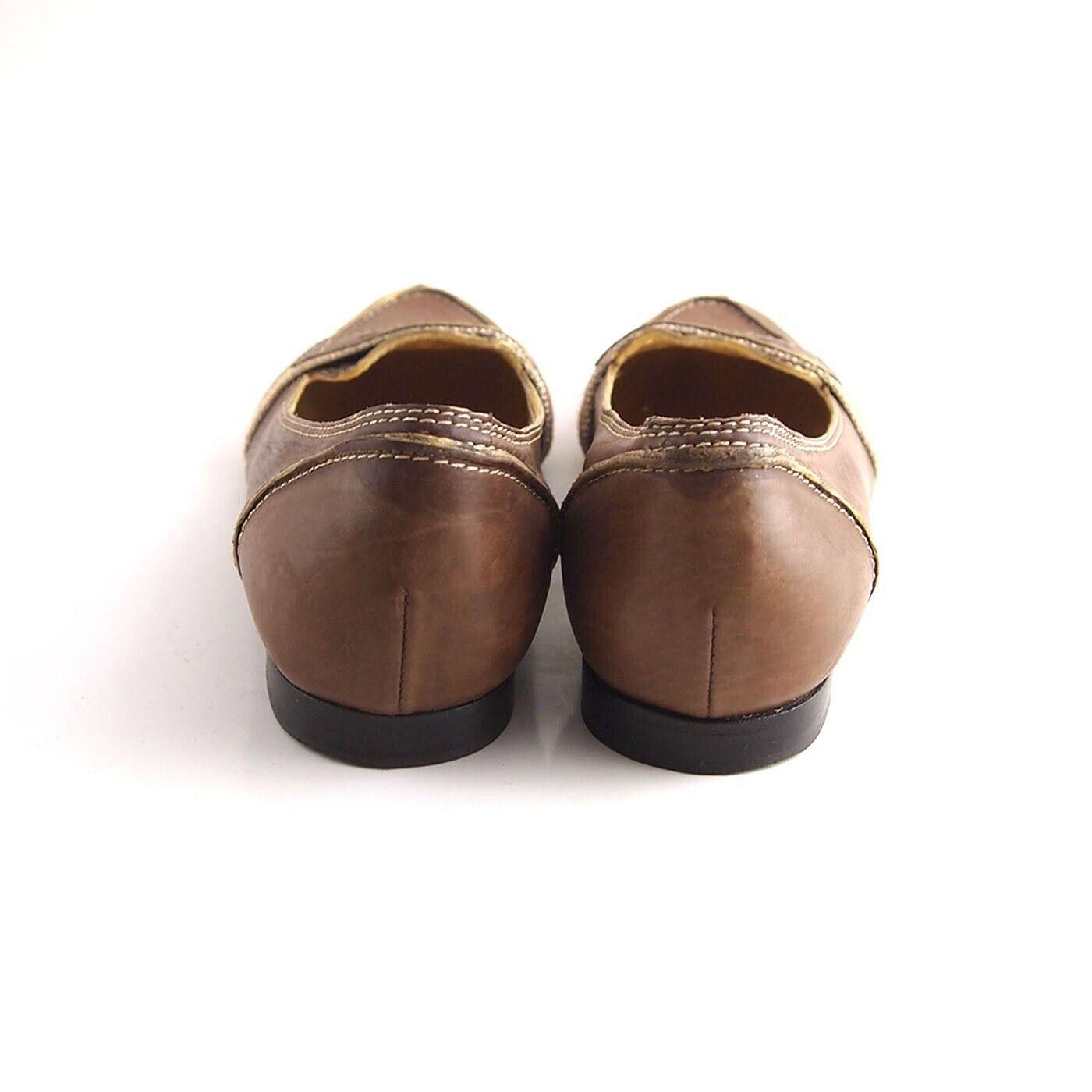 Designer Mauro Volponi Penny Loafers Brown Leather EU 37 US 7 Size US 7 / IT 37 - 6 Thumbnail
