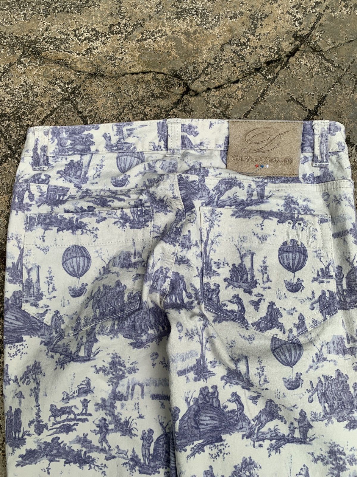 Japanese Brand Double Standart Japan Oriental Art Skinny Jeans Pants Size 29" - 4 Thumbnail