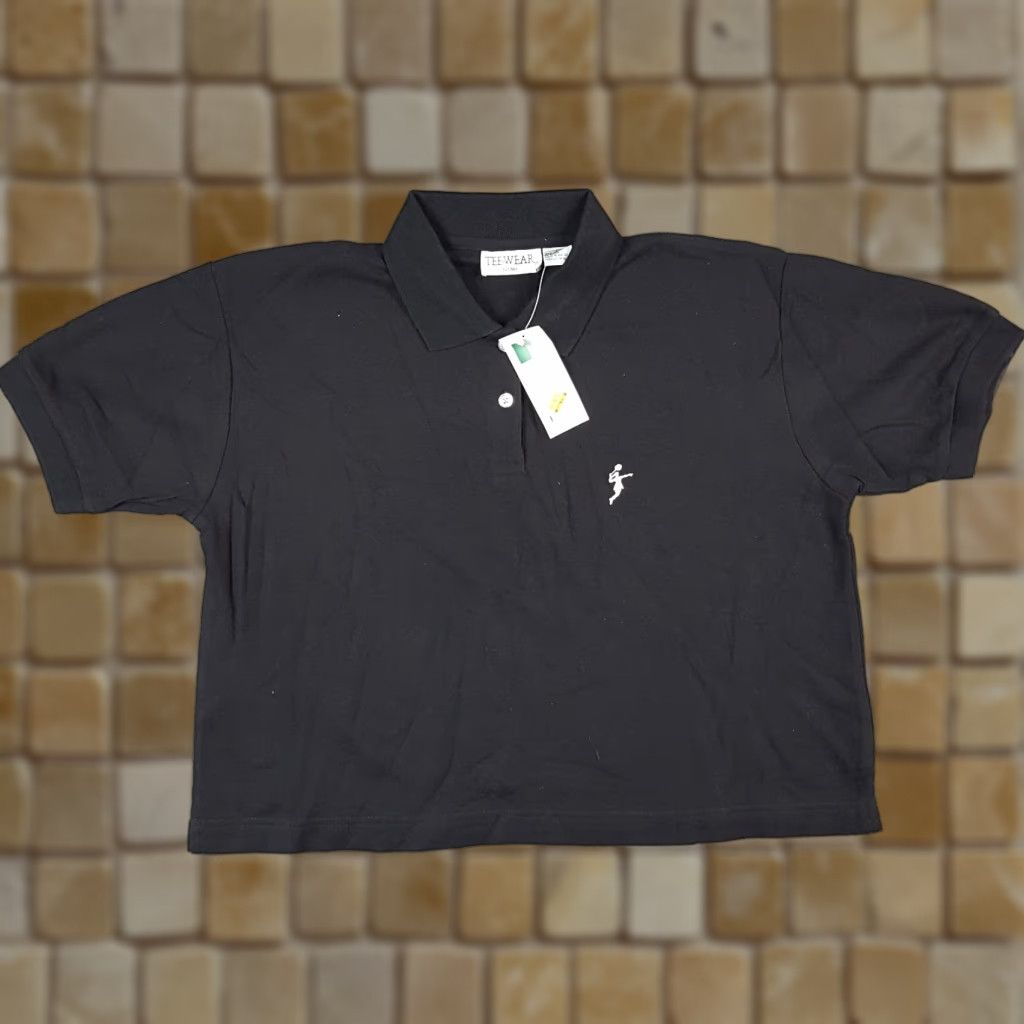 Vintage VINTAGE Women's Cropped Polo Shirt Size Large Black 90s Tennis Golf Preppy Retro Athletic Logo Polo Size L / US 10 / IT 46 - 1 Thumbnail
