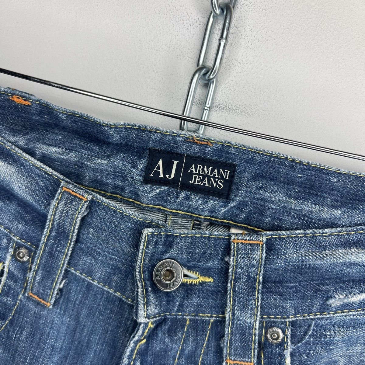 Giorgio Armani × Japanese Brand × Vintage Armani Big Logo Parachute Japanese Denim Pants Y2K Jeans Size US 30 / EU 46 - 7 Thumbnail