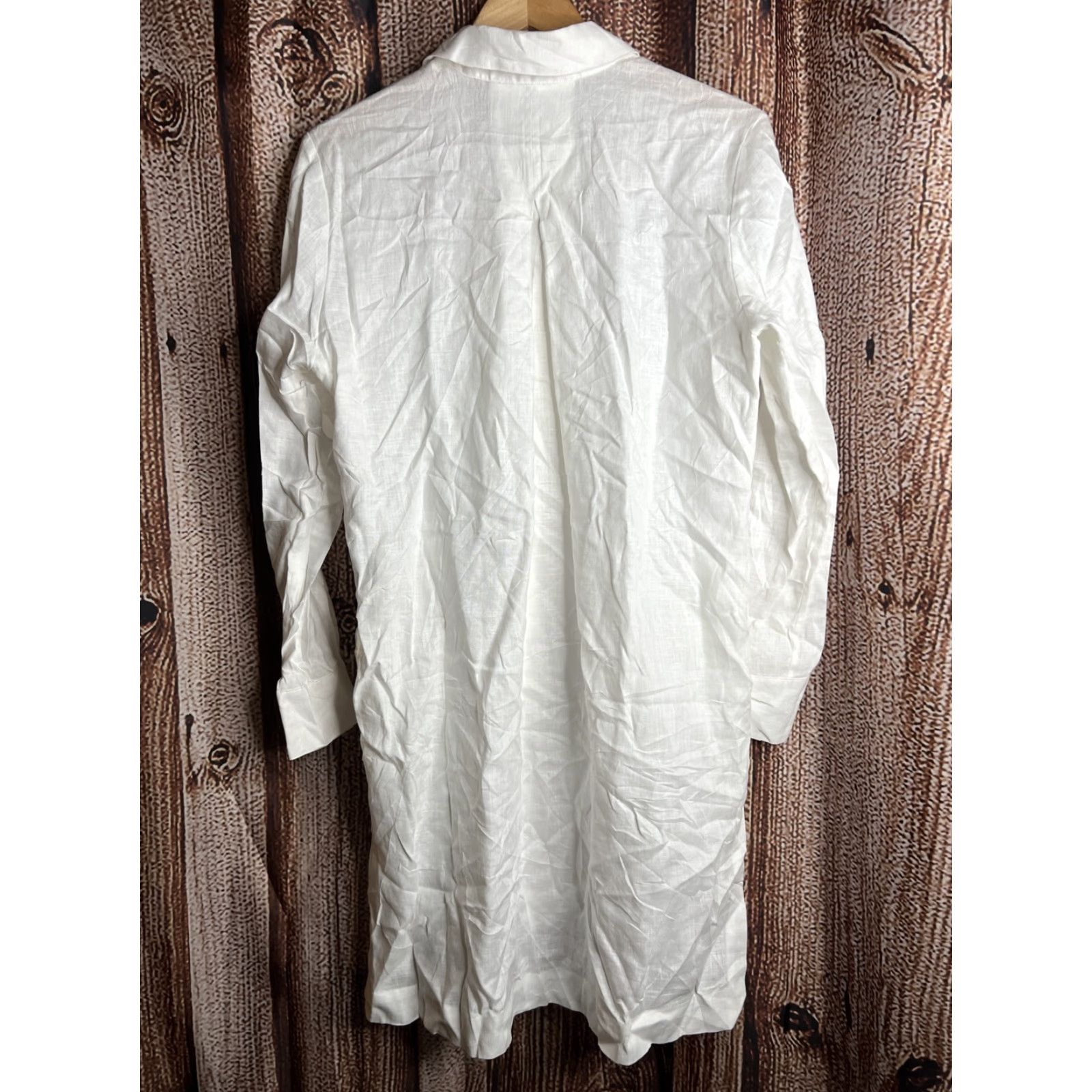Vintage VINTAGE Go Silk Linen Button Down LS Shirt White Tunic Top Petite Medium Size M / US 6-8 / IT 42-44 - 3 Thumbnail