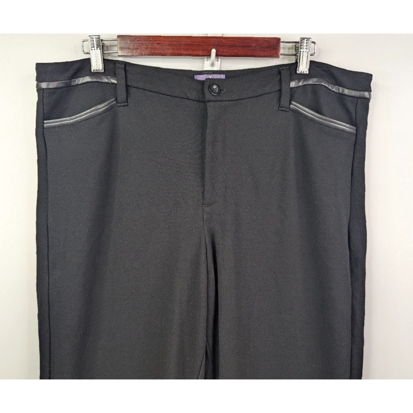 NYDJ NYDJ Slim Trouser Ponte Knit Pants Size 14 Black Nip Tuck Technology Slimming Size 36" / US 14 / IT 50 - 3 Thumbnail