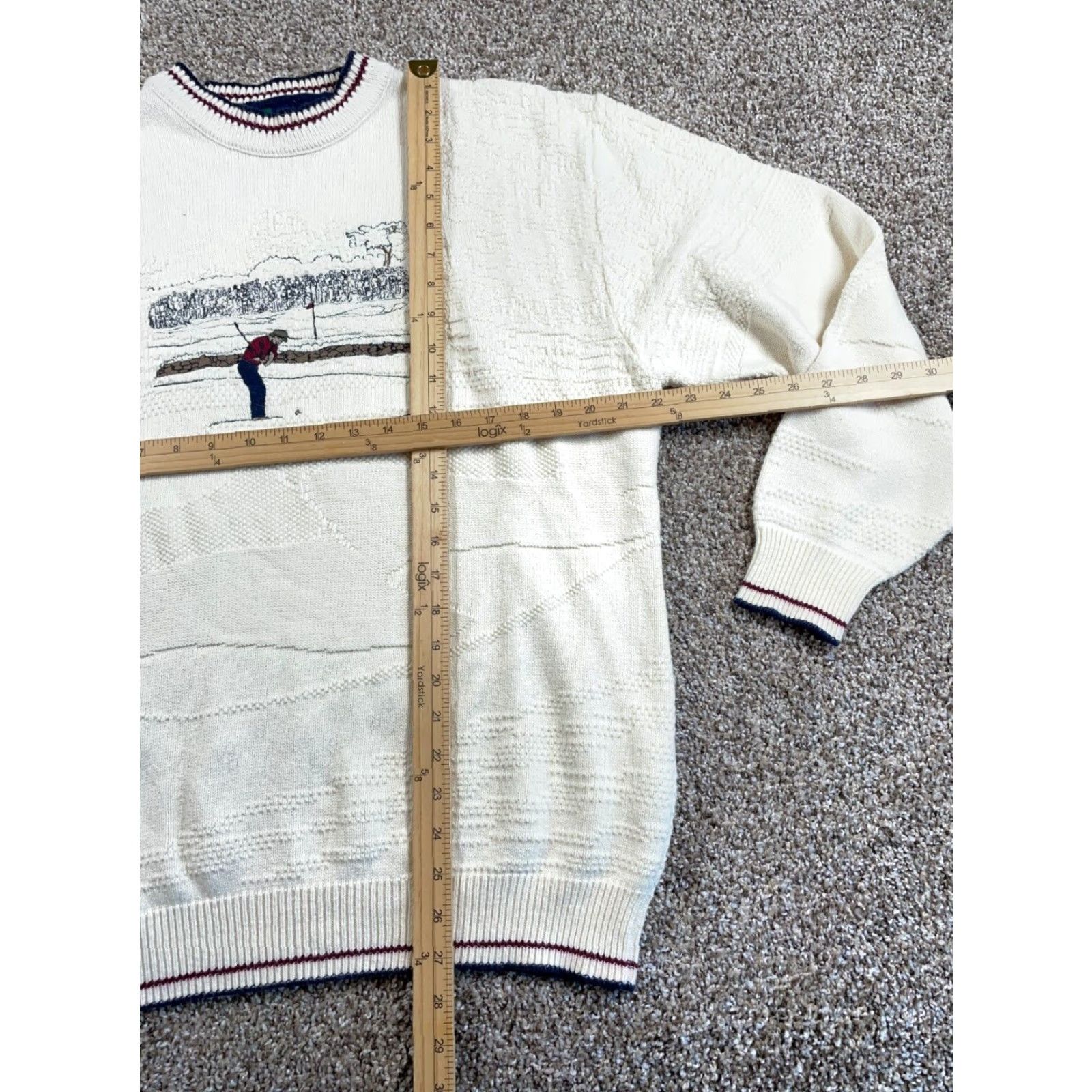 Vintage VINTAGE Fairway Sport Golf Sweater XL Men Ivory Embroidered Cotton Heavyweight Fall Winter Size US XL / EU 56 / 4 - 5 Thumbnail