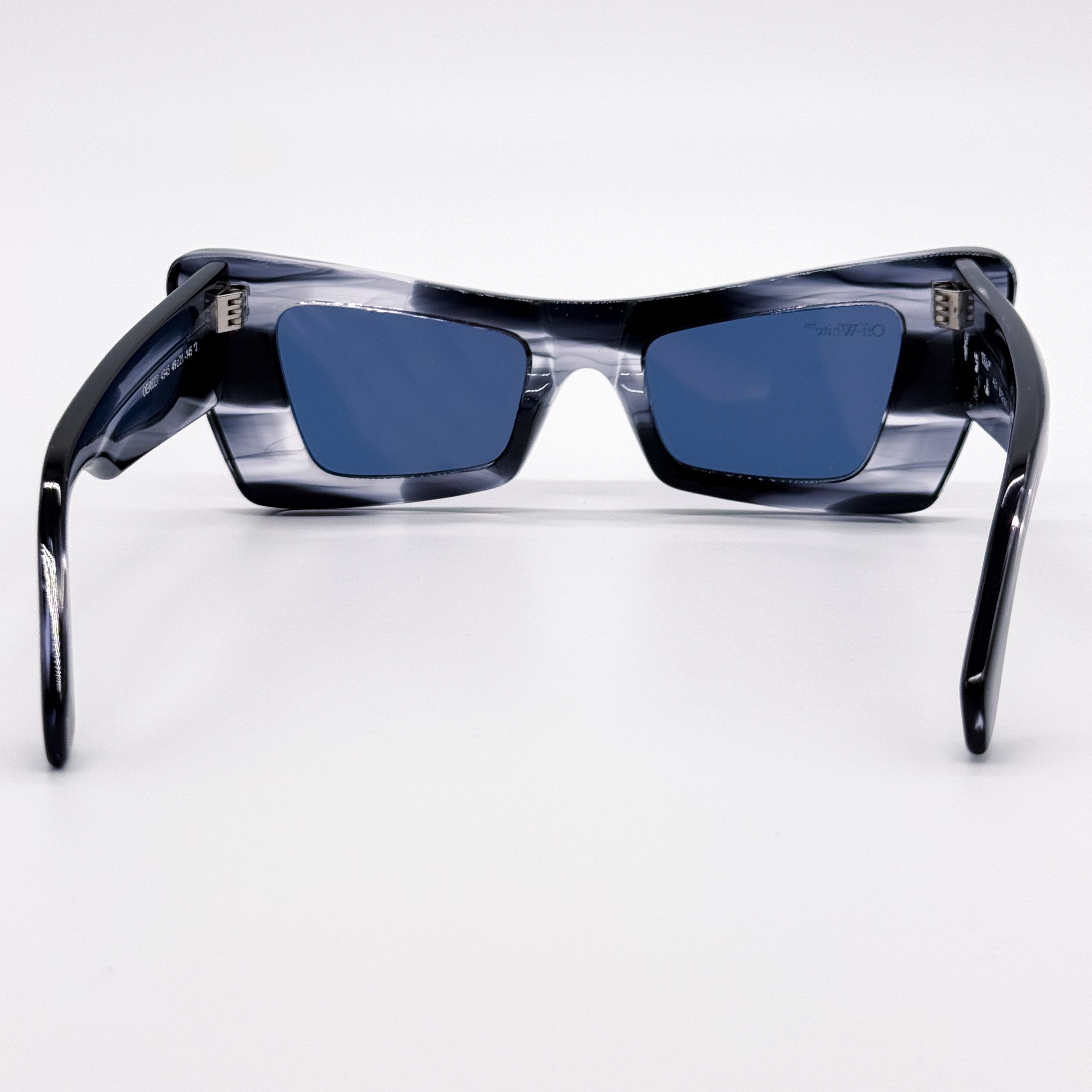 Off-White NEW OFF-WHITE ACCRA NAVY MARBLE CAT EYE SUNGLASSES OFF-WHITE Size ONE SIZE - 6 Thumbnail