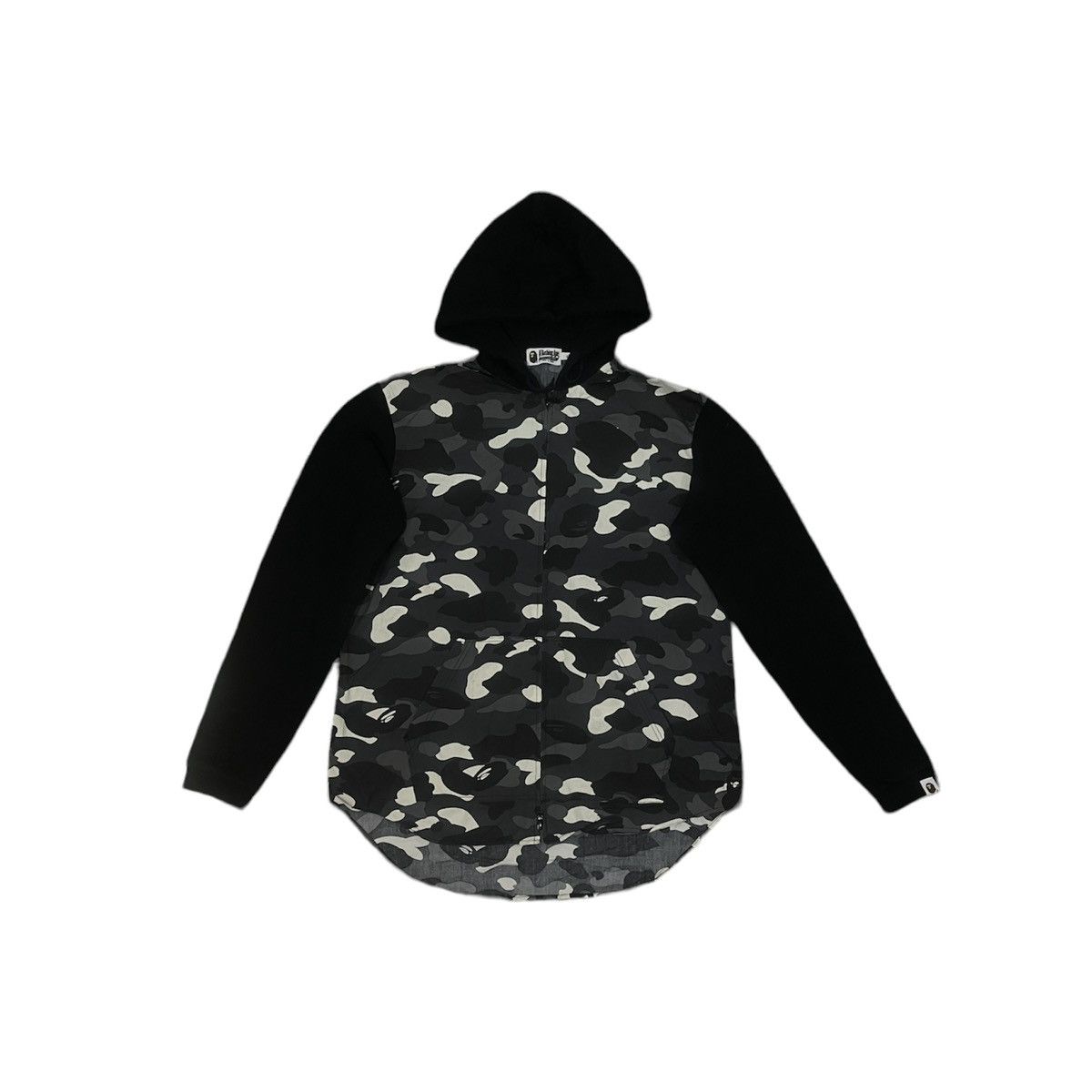 image of Bape Abathing Ape Camo Shirt Hooded Jacket in Black, Men's (Size XL)