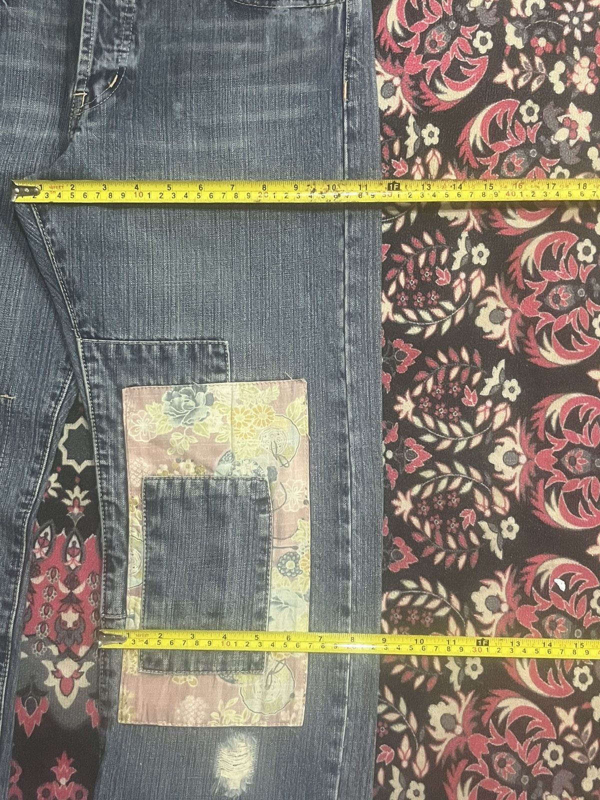 Takeo Kikuchi Japan Takeo Kikuchi Distressed Patches Blue Washed Jeans Size US 33 - 15 Thumbnail