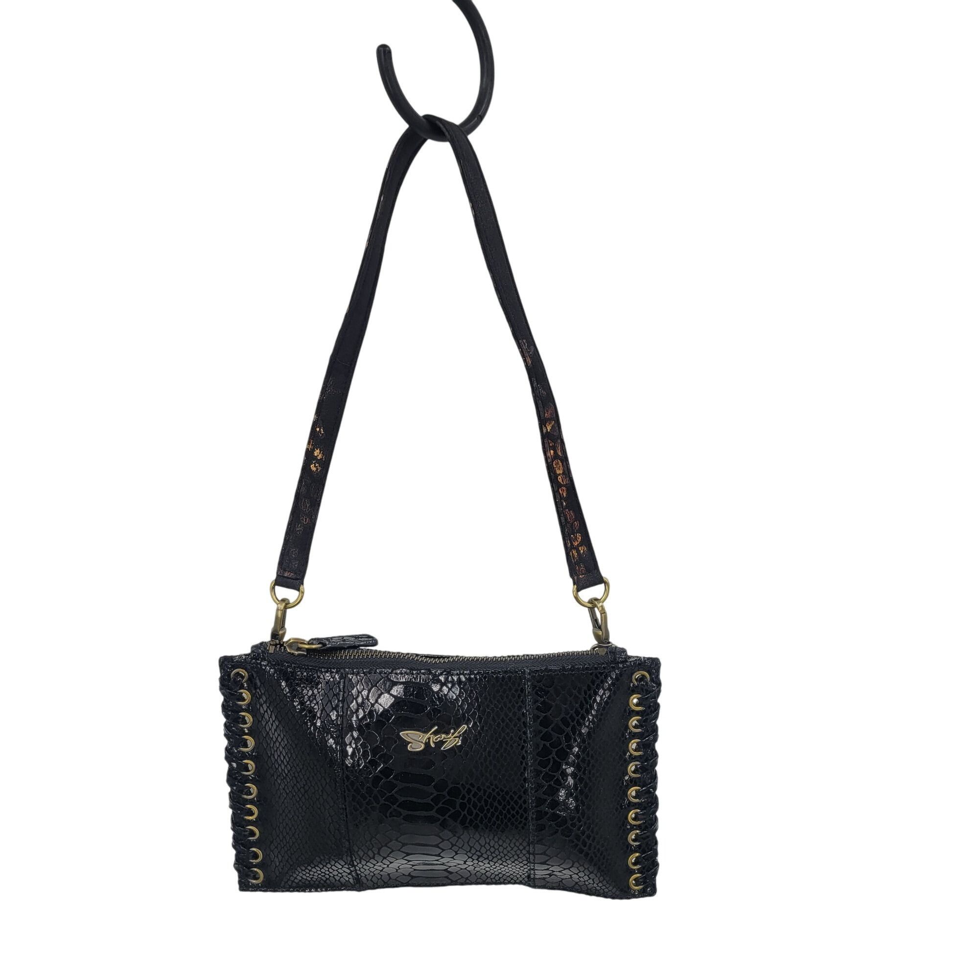 Other Y2K Sharif Black Faux Snake Wristlet Clutch Bag Baguette Gro Size ONE SIZE - 1 Thumbnail