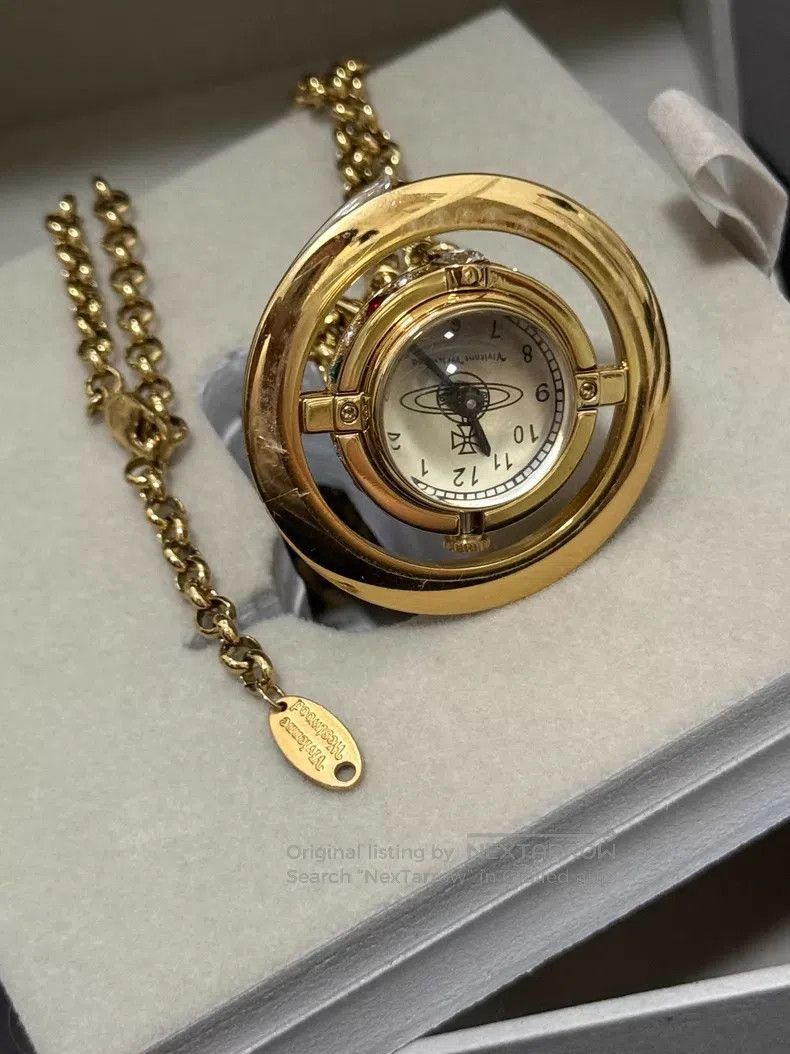 Vivienne Westwood Vivienne Westwood Replica Golden Saturn Orb Pocket Watch N Size ONE SIZE - 7 Thumbnail