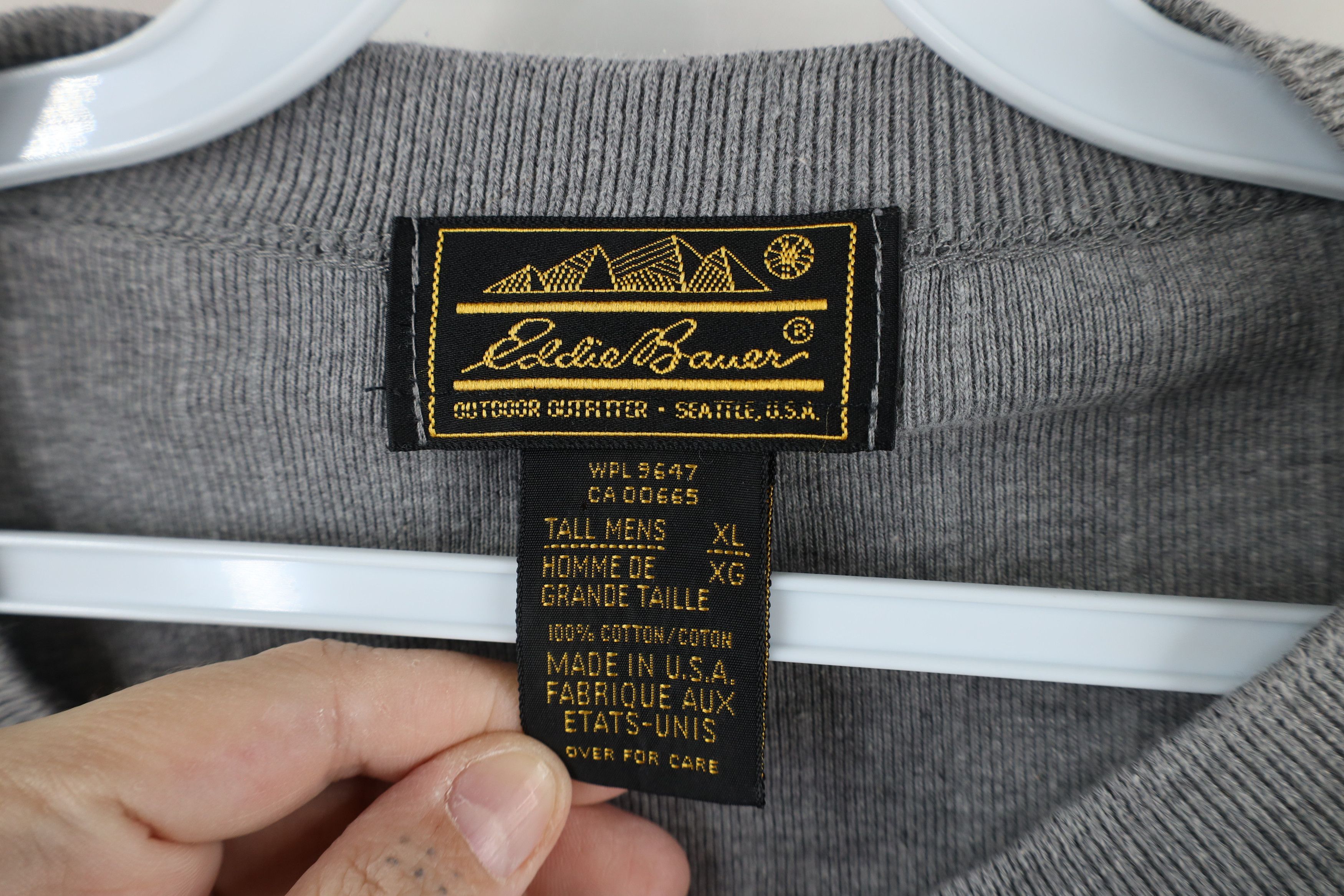 Eddie Bauer × Vintage Vintage 90s Eddie Bauer Knit Long Sleeve Henley T-Shirt USA Size US XL / EU 56 / 4 - 5 Thumbnail