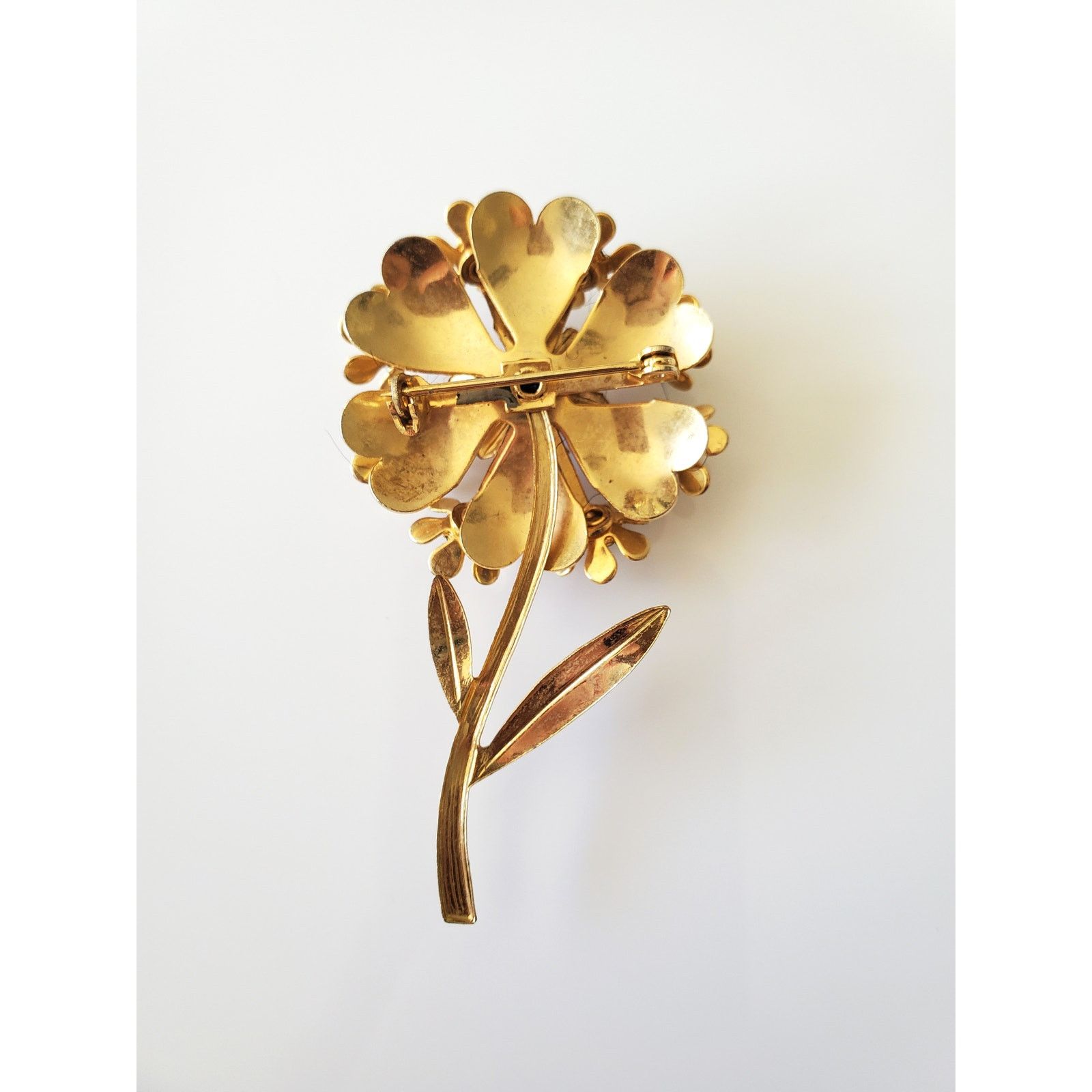 Other Vintage Gold-tone Blue Rhinestone Brooch Size ONE SIZE - 2 Thumbnail
