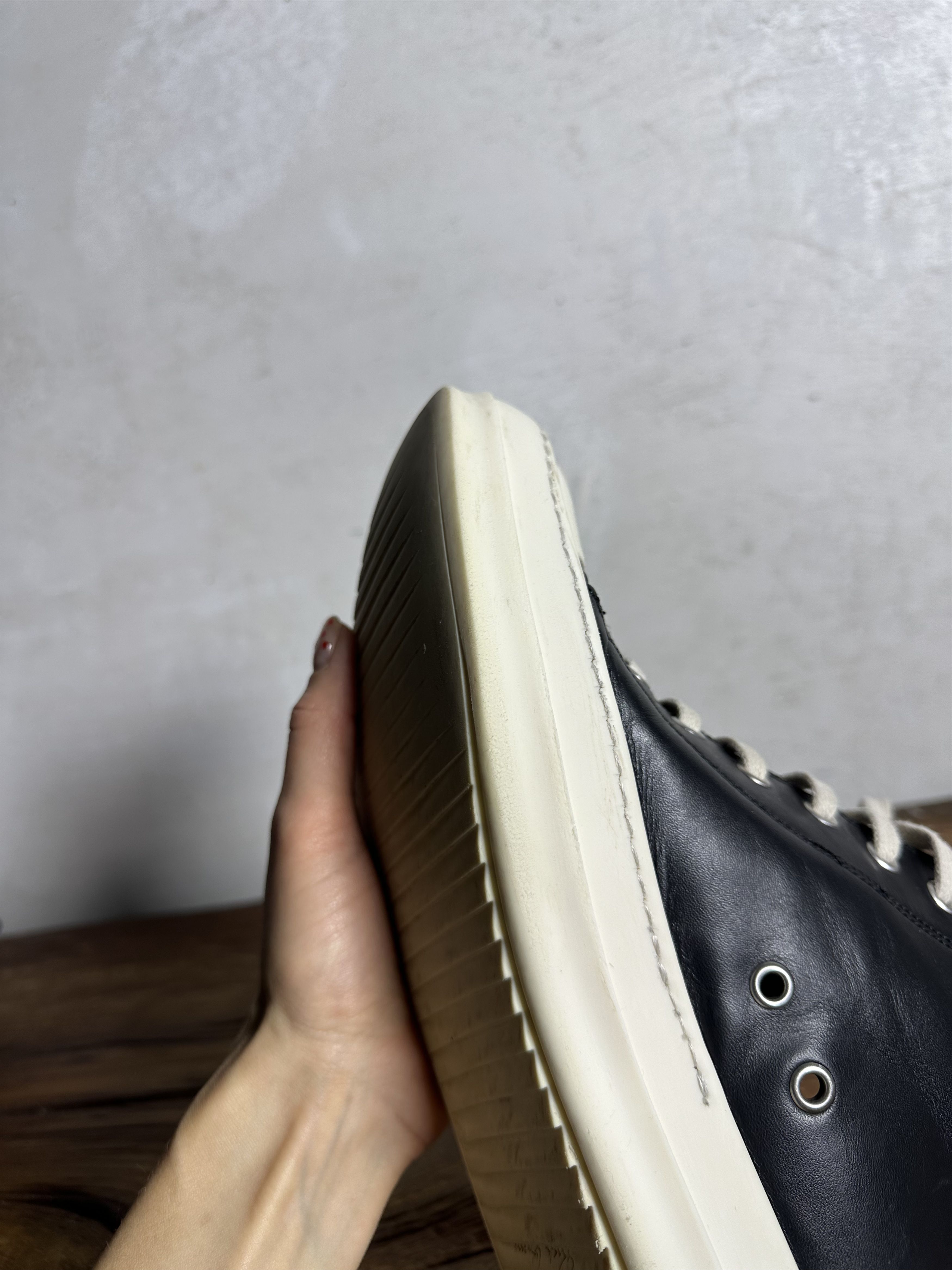 Rick Owens Rick Owens Milk Black Low Top Ramones Size US 7 / EU 40 - 12 Thumbnail