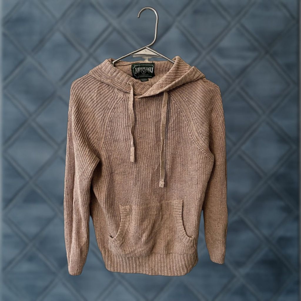 American Eagle Outfitters American Eagle Unisex XS Pink Hoodie Knit Pocket Casual Lounge Cozy Sweater Size XS / US 0-2 / IT 36-38 - 1 Thumbnail