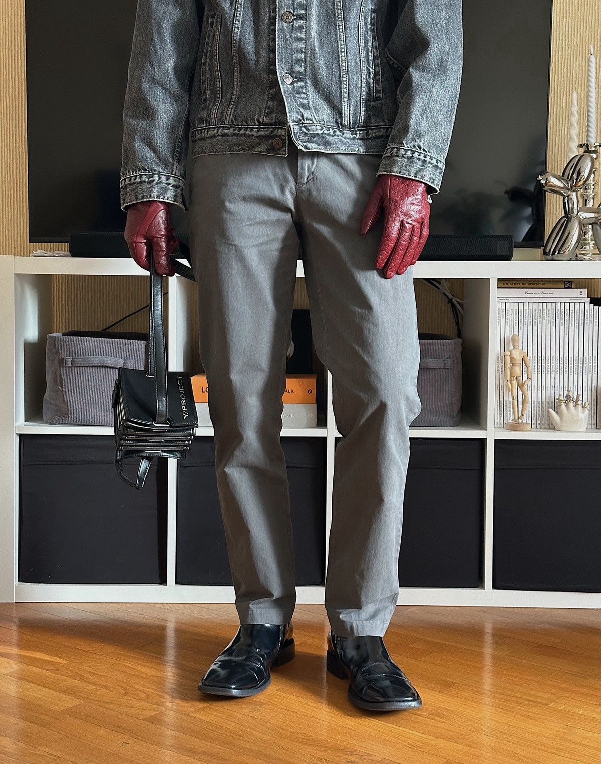 Prada *NEW* PRADA FW 2011 Washed Nylon Gray Pants Vintage wool Size US 32 / EU 48 - 4 Thumbnail